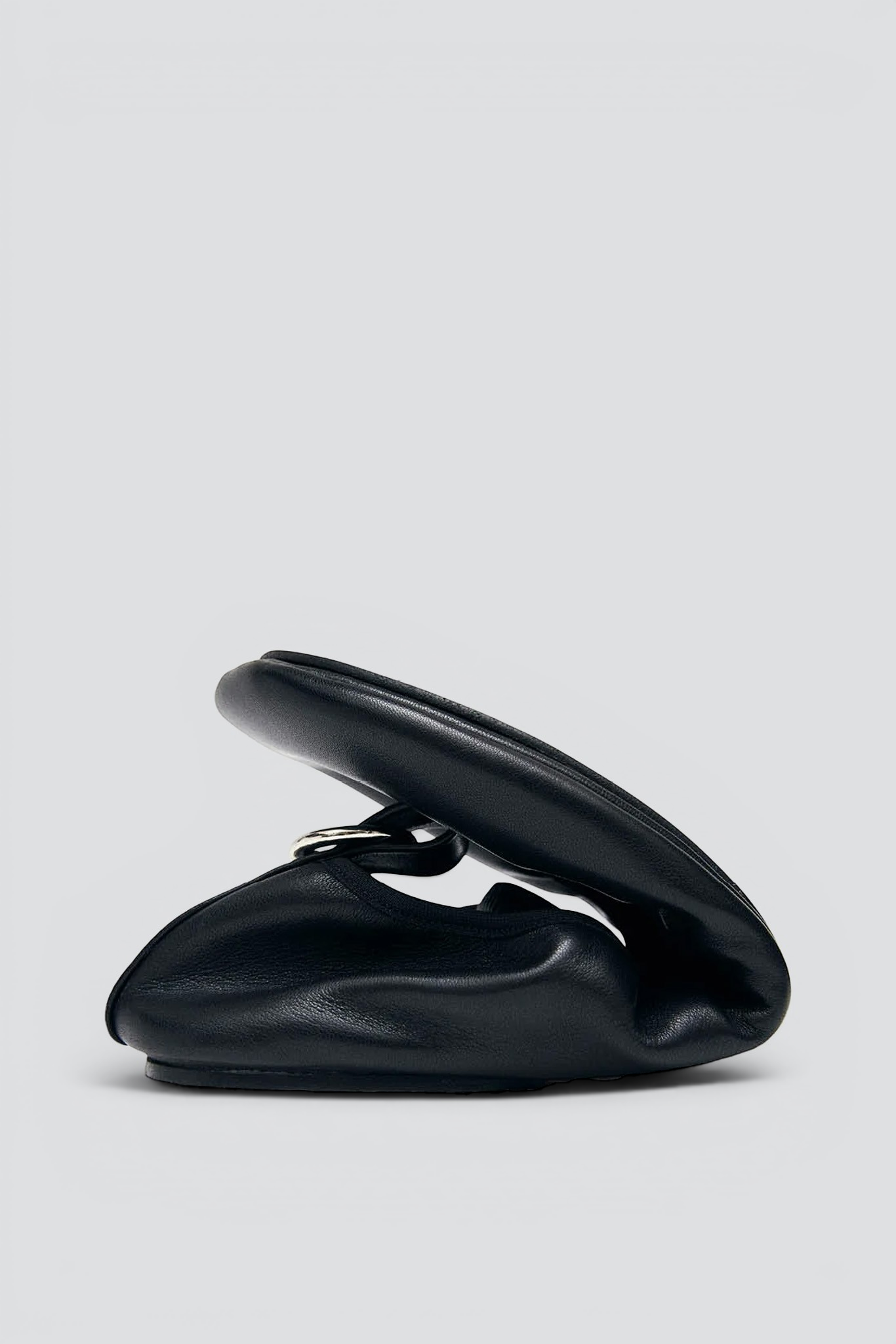 Black Leather Naira Ballet Flats