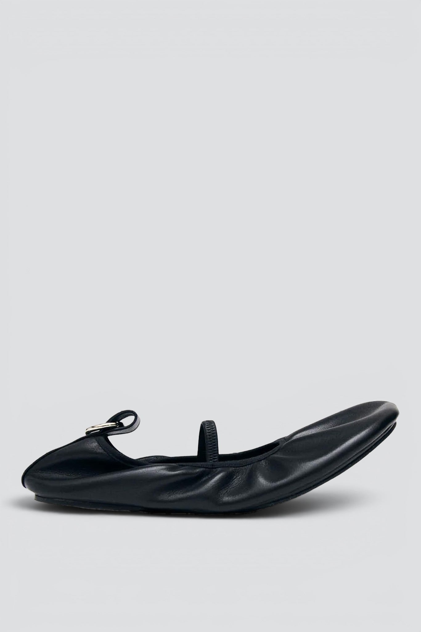 Black Leather Naira Ballet Flats