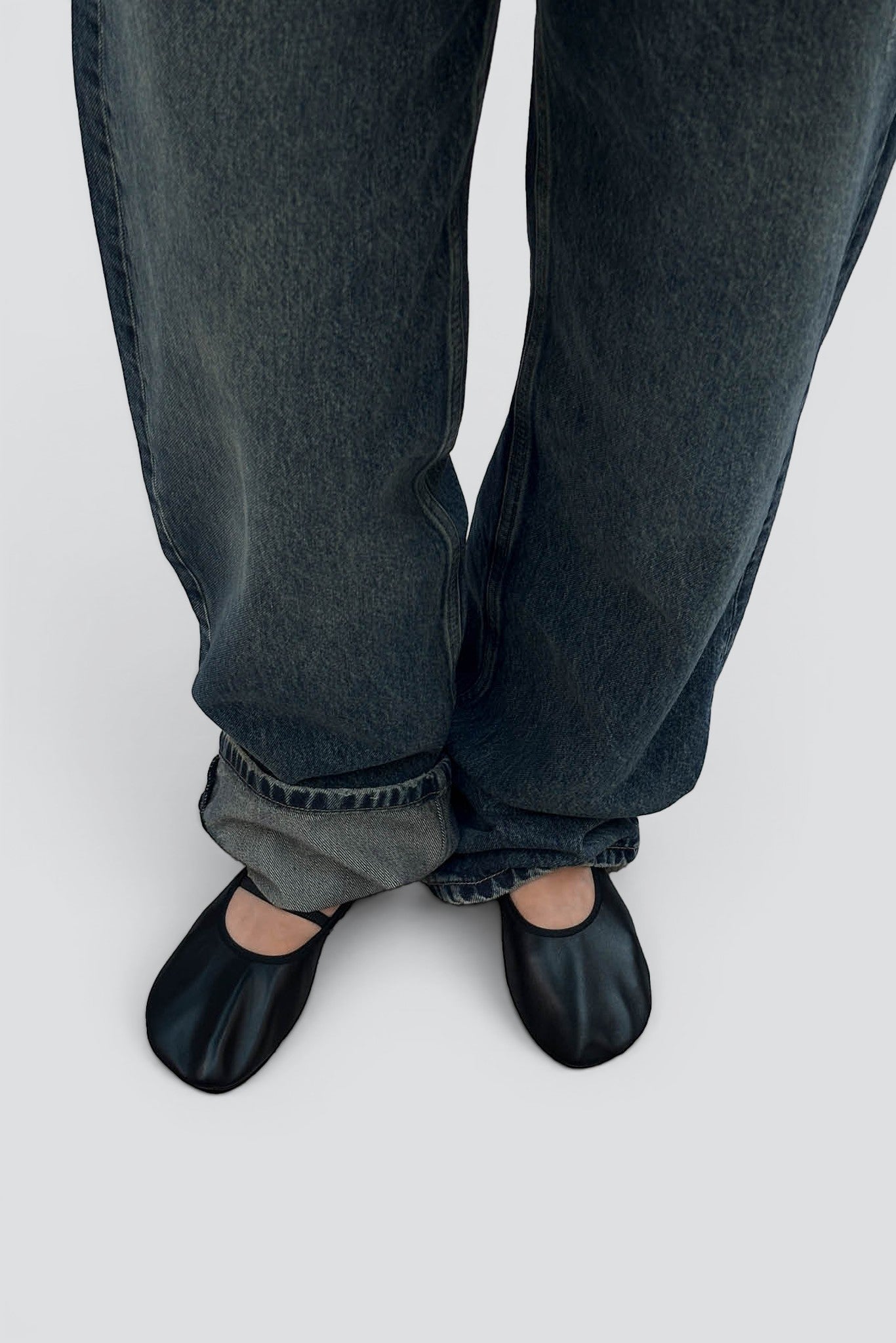 Black Leather Naira Ballet Flats