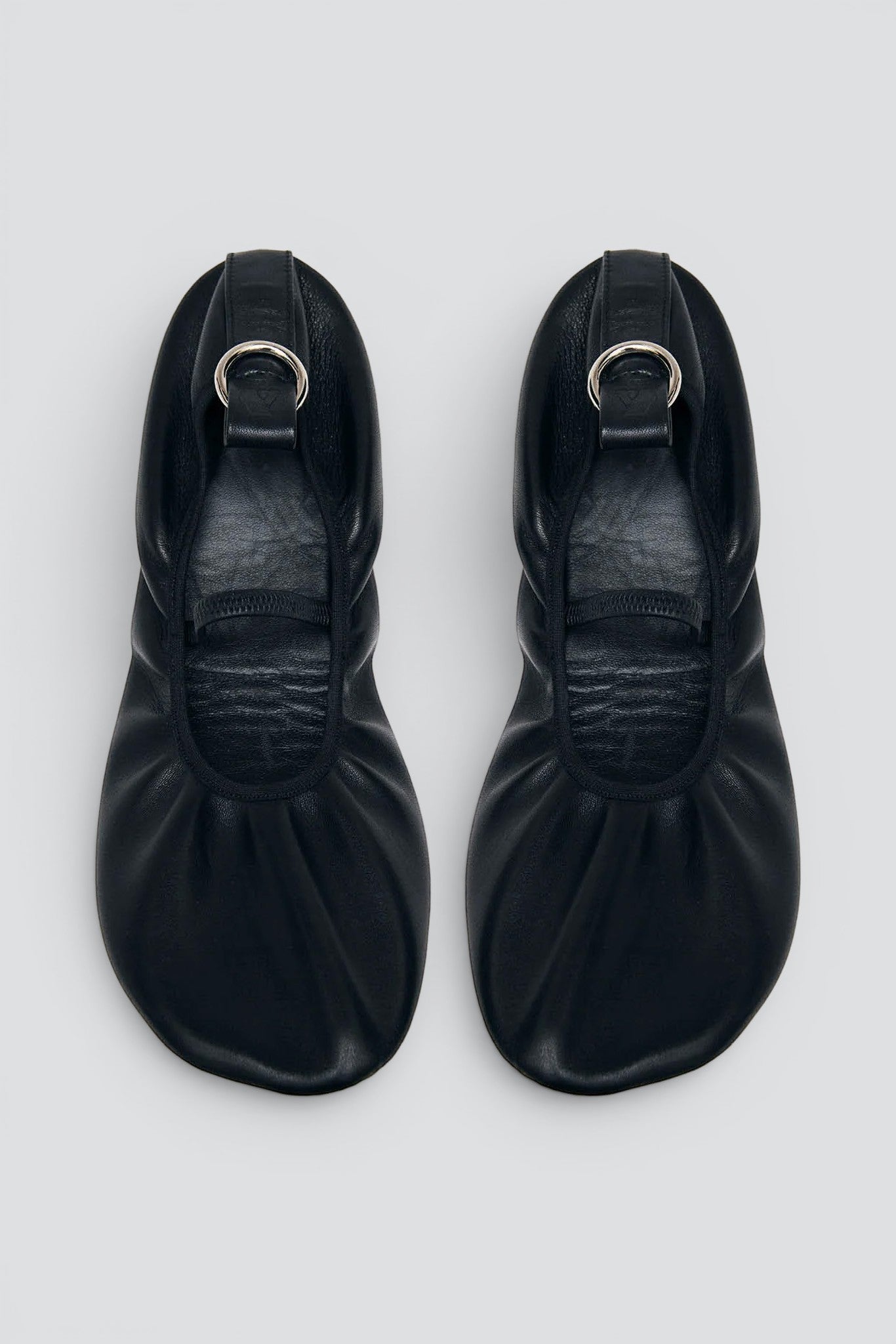 Black Leather Naira Ballet Flats