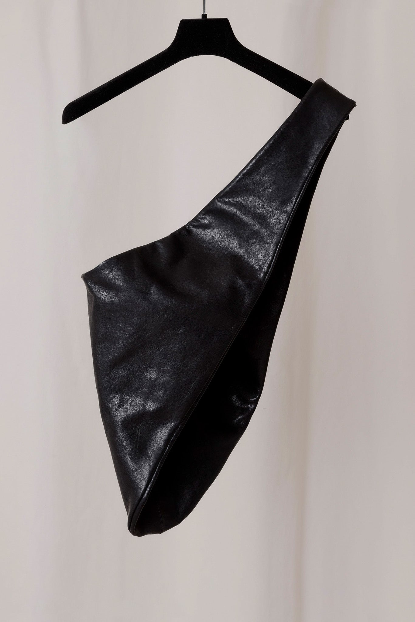 No.250 Black Leather Crossed Bag