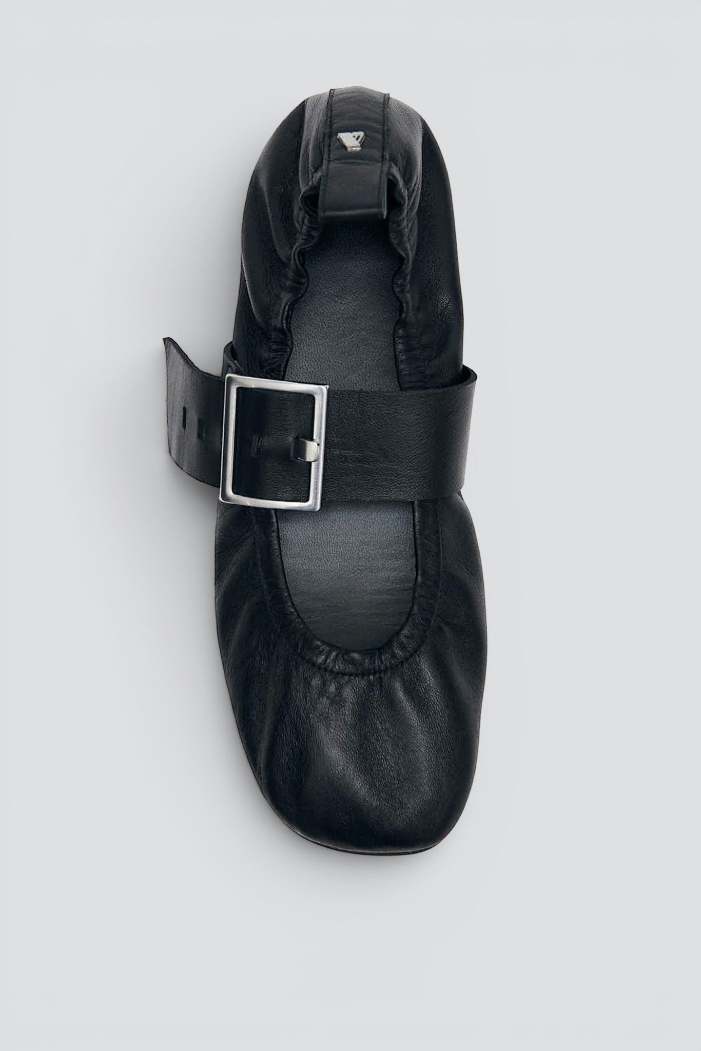 Black Leather Sarea Ballet Flats