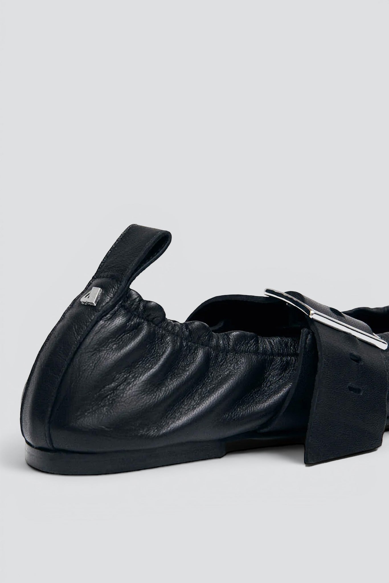 Black Leather Sarea Ballet Flats