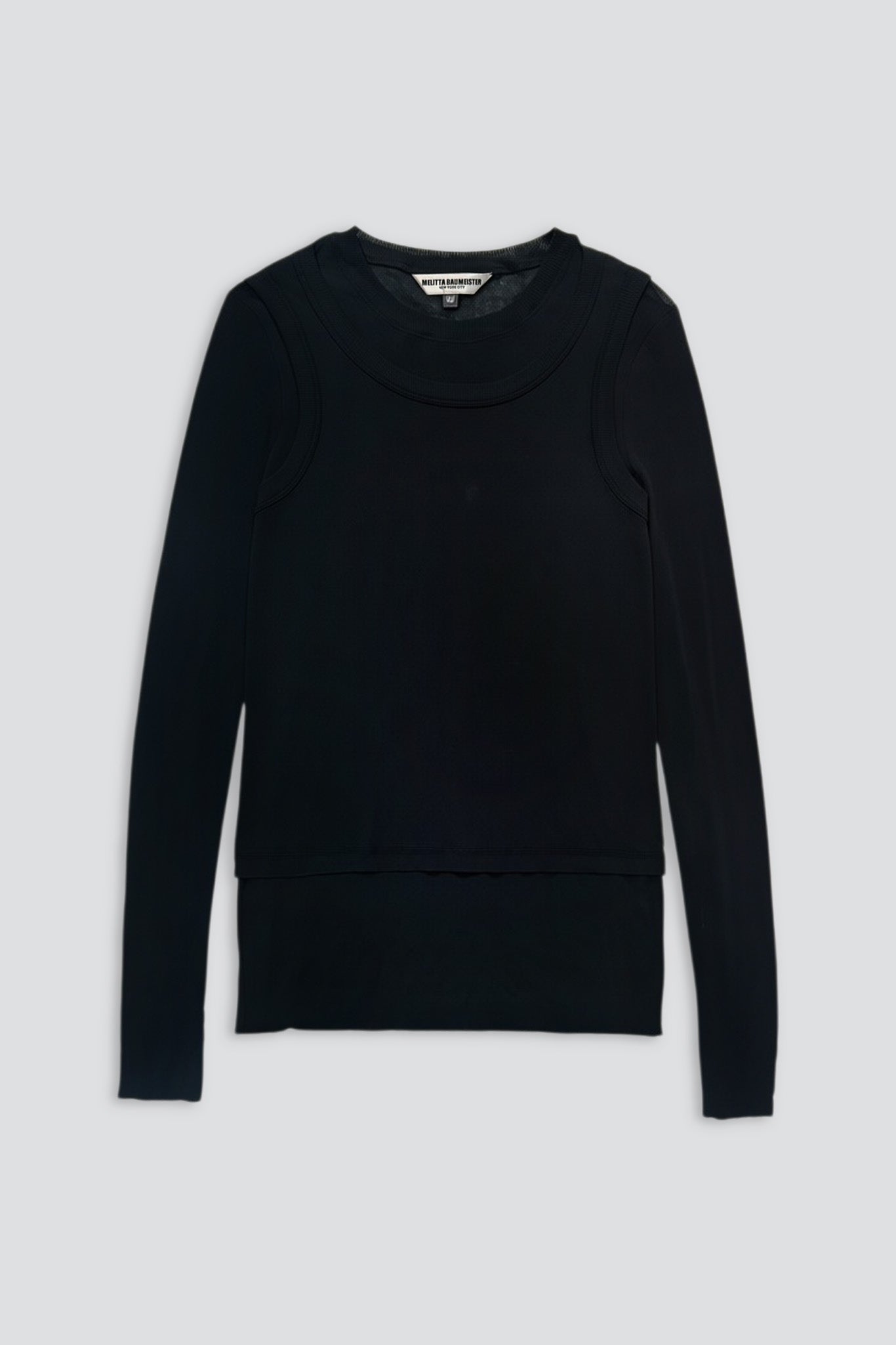 Black Long Sleeve Double Top