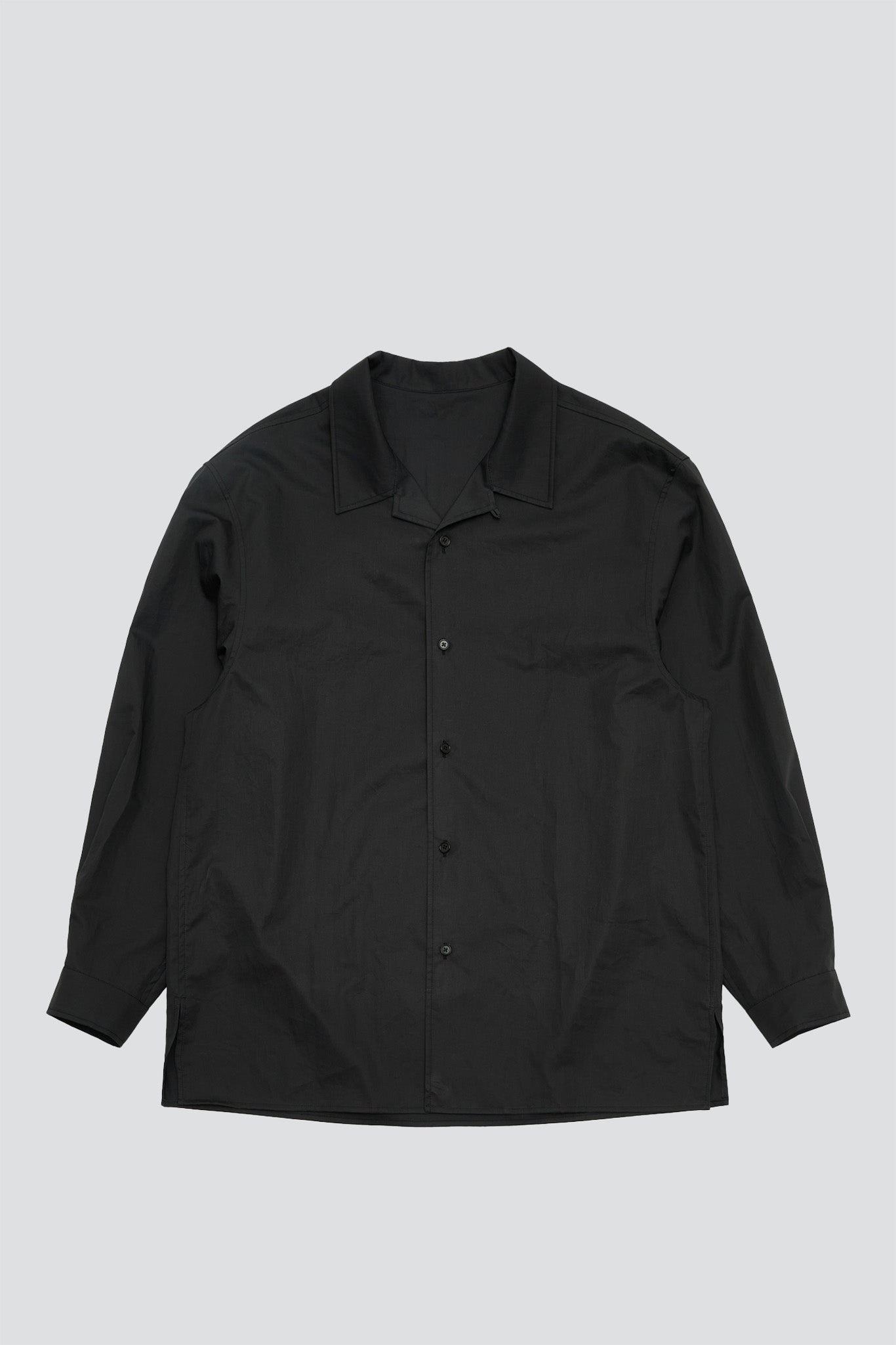Black Open Collar Shirt