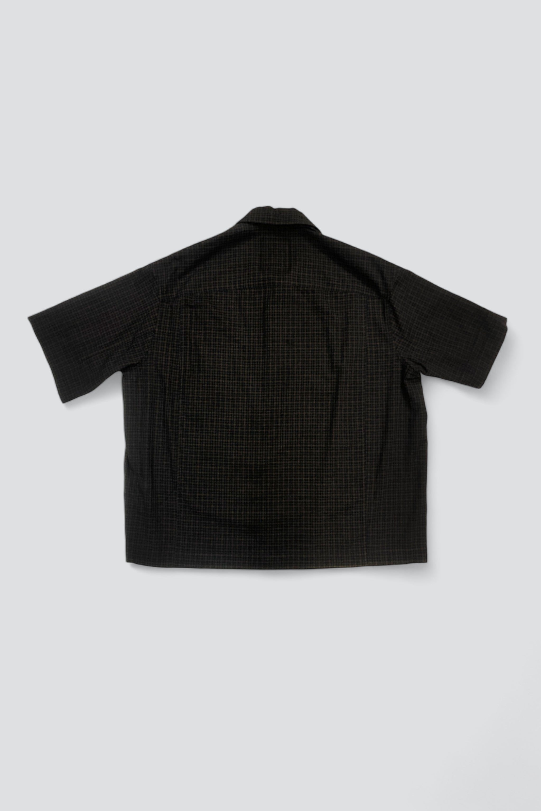 Black Plaid Dobby Cotton Box Shirt