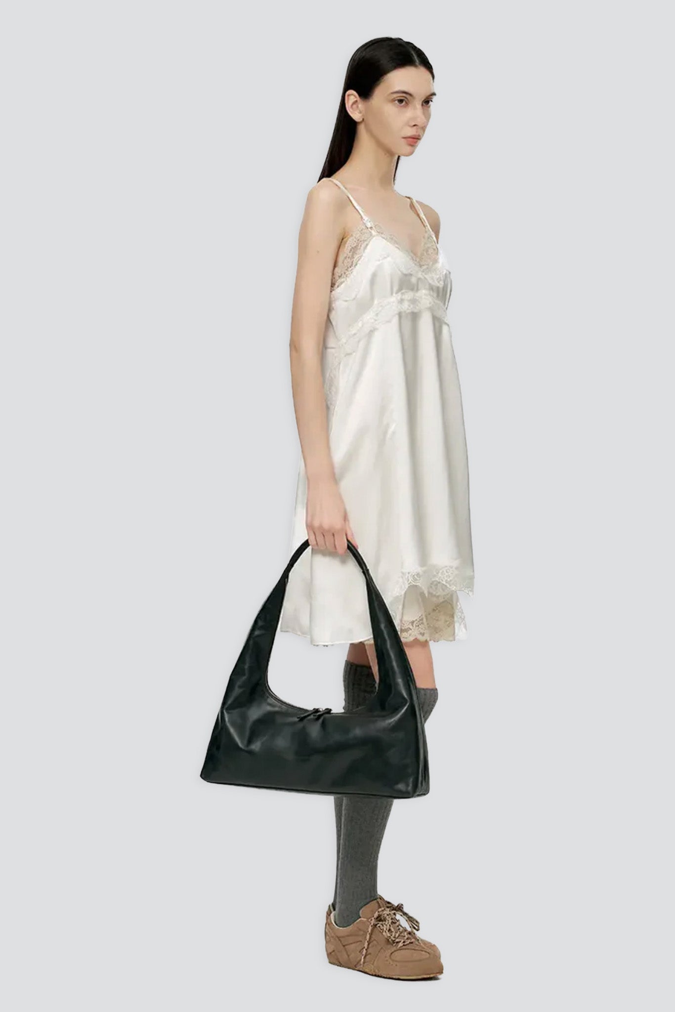 Black Pull-Up Hobo Large Bag