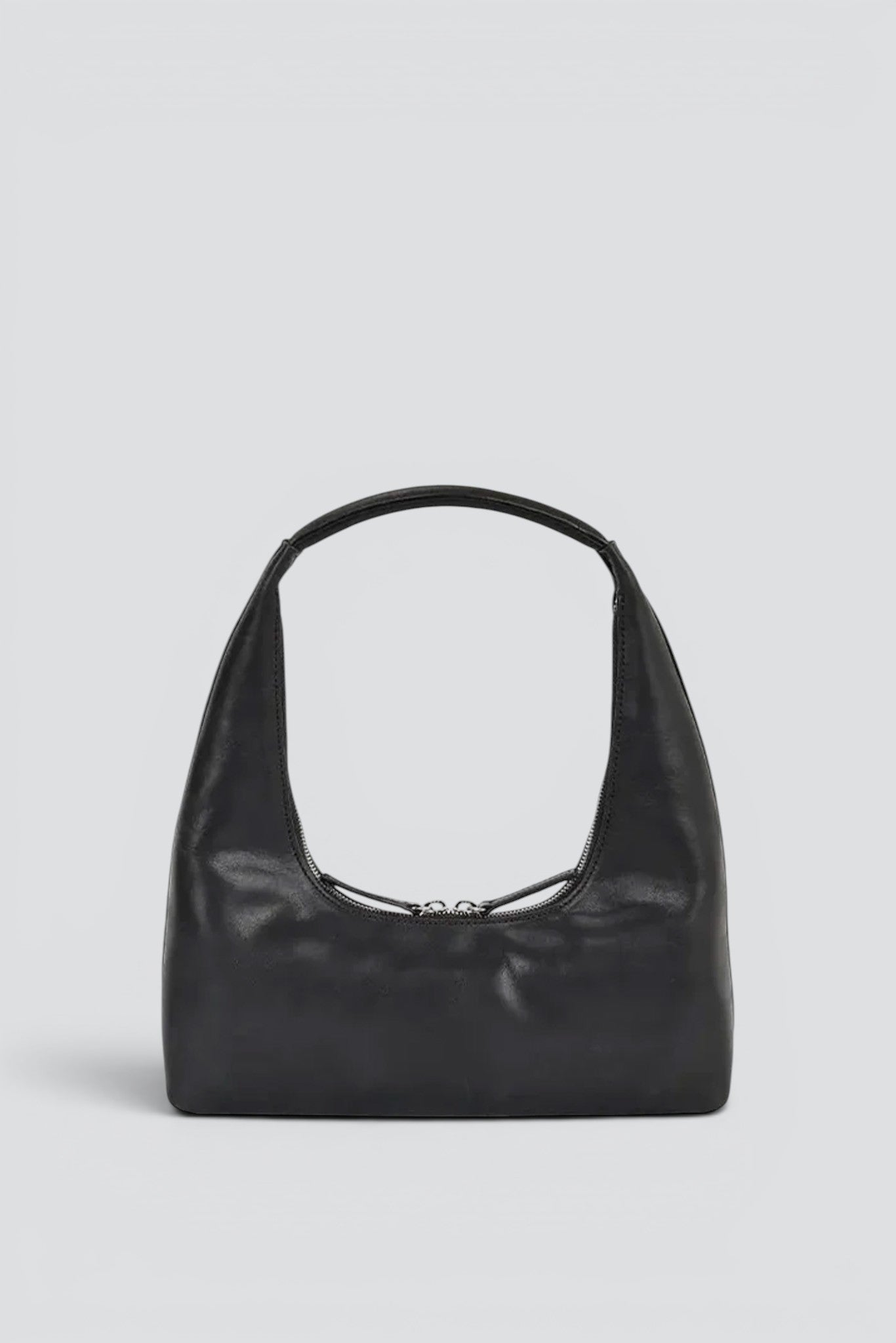 Black Pull-Up Hobo Shoulder Bag