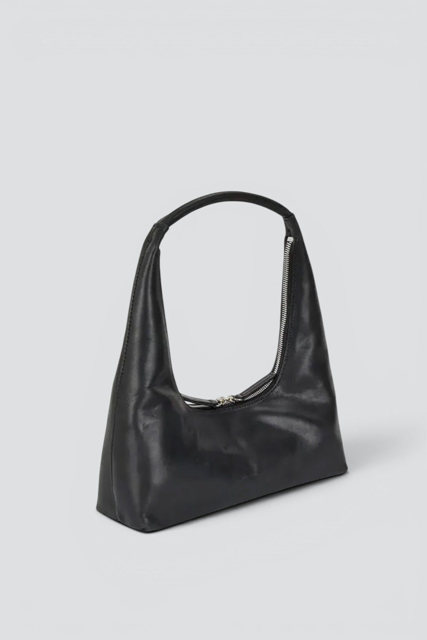 Black Pull-Up Hobo Shoulder Bag