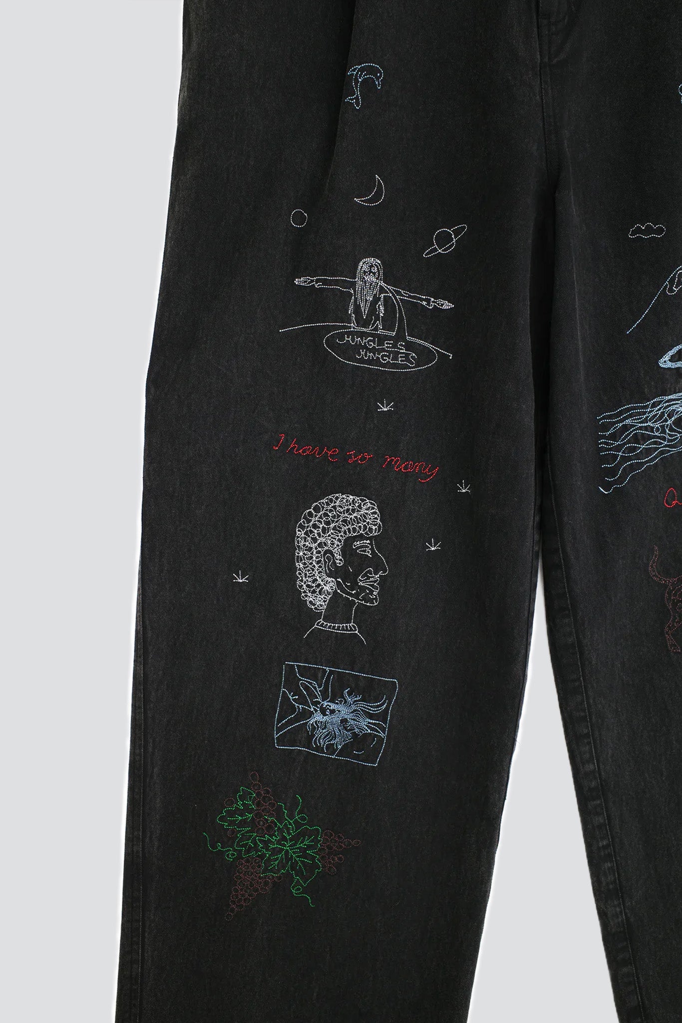 Black Questions Pleated Pant