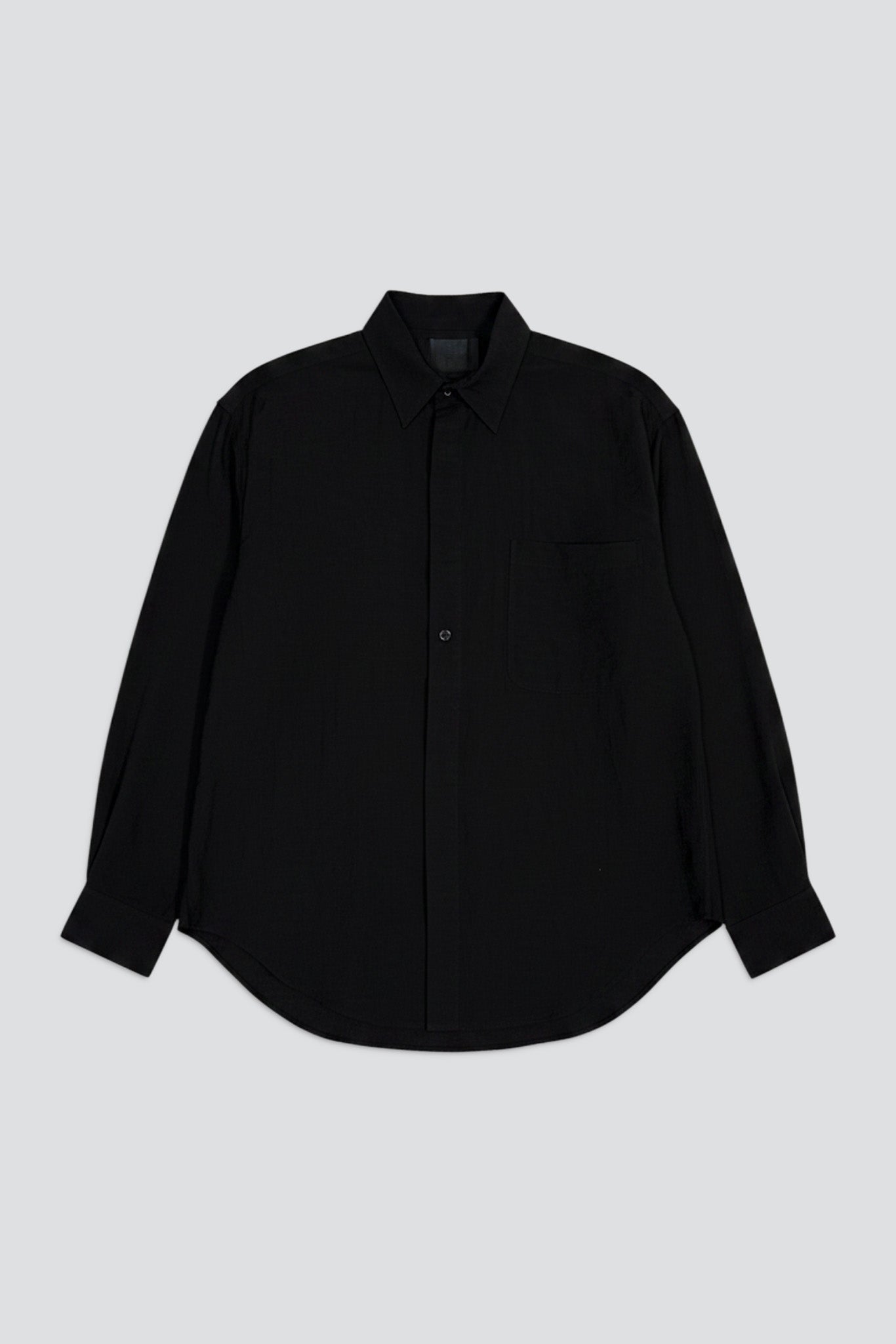 Black Rayon Stripe Easy Shirt