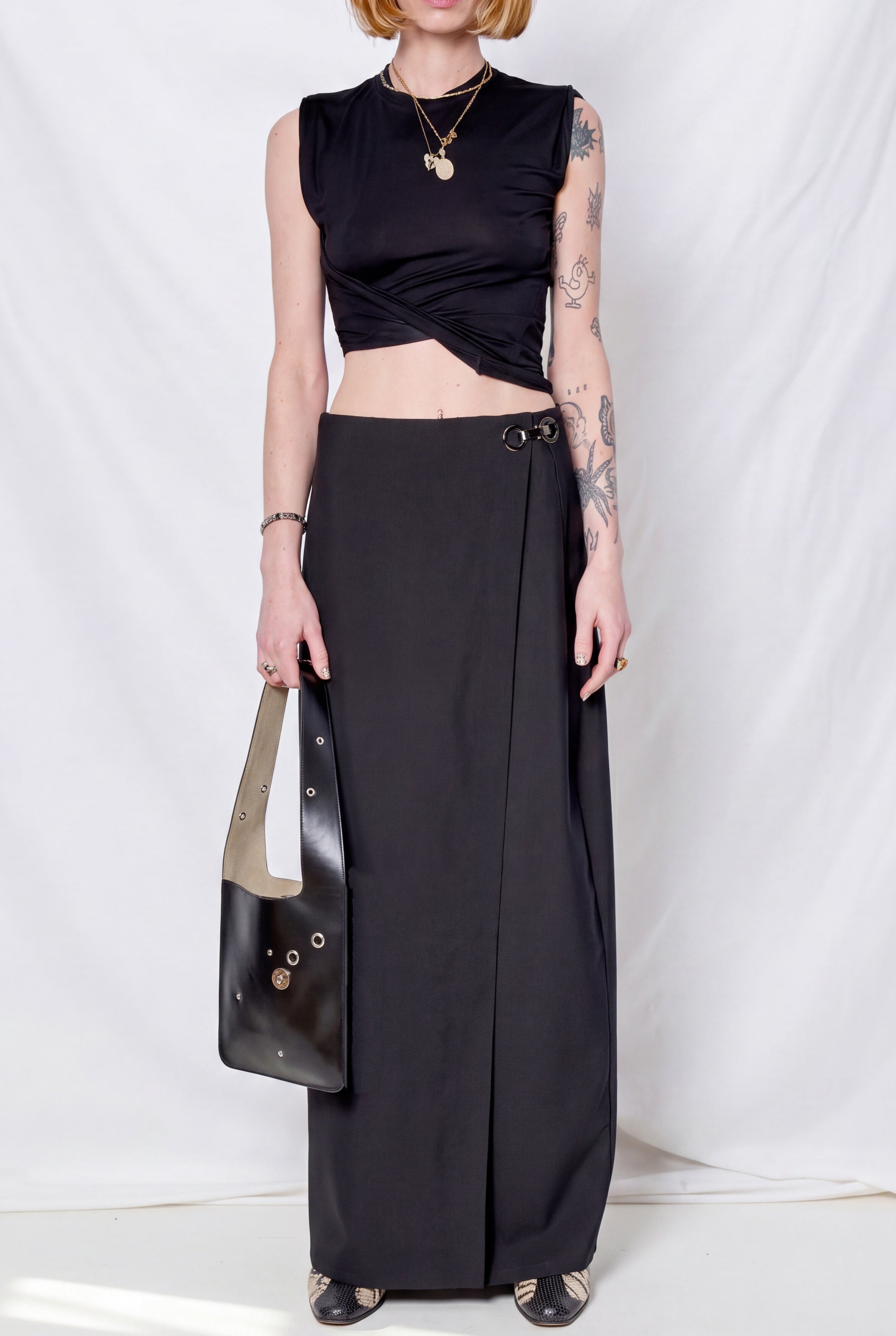 Black Scattered Studs Pub Bag