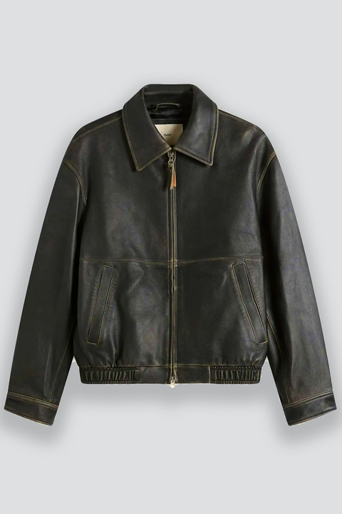 A LEATHER ROADSTER JACKET(旧名称DRIZZLER) Brushed Black Unisex Drizzler Jacket - Dunst – Assembly New York