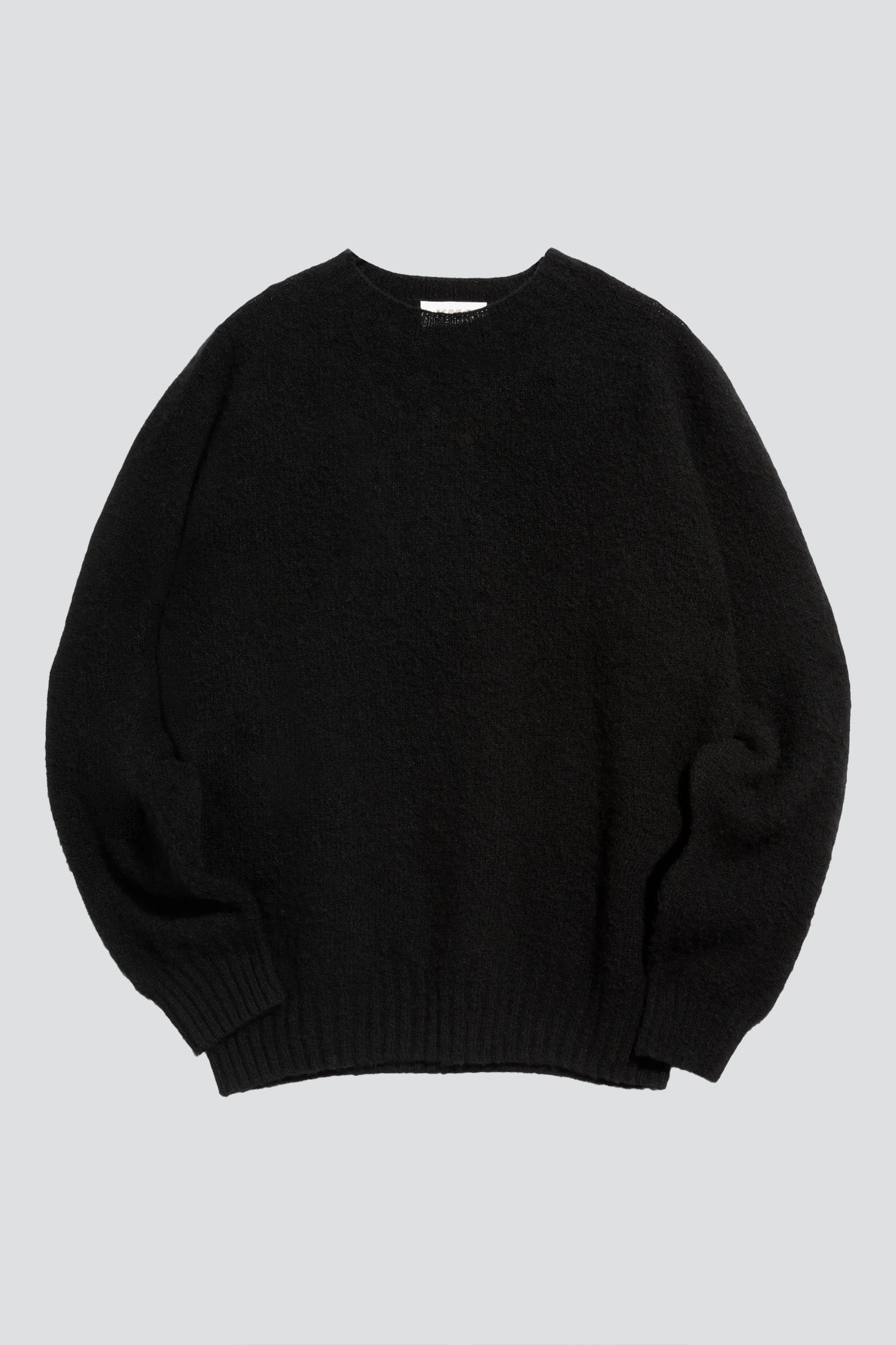 Black Suedehead Crew Neck Knit