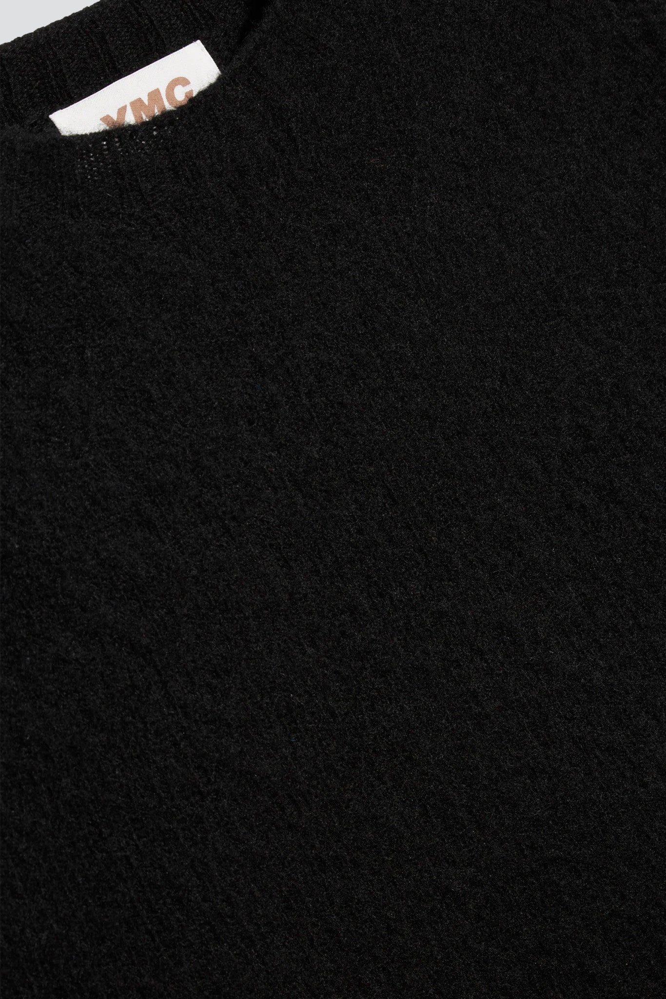 Black Suedehead Crew Neck Knit