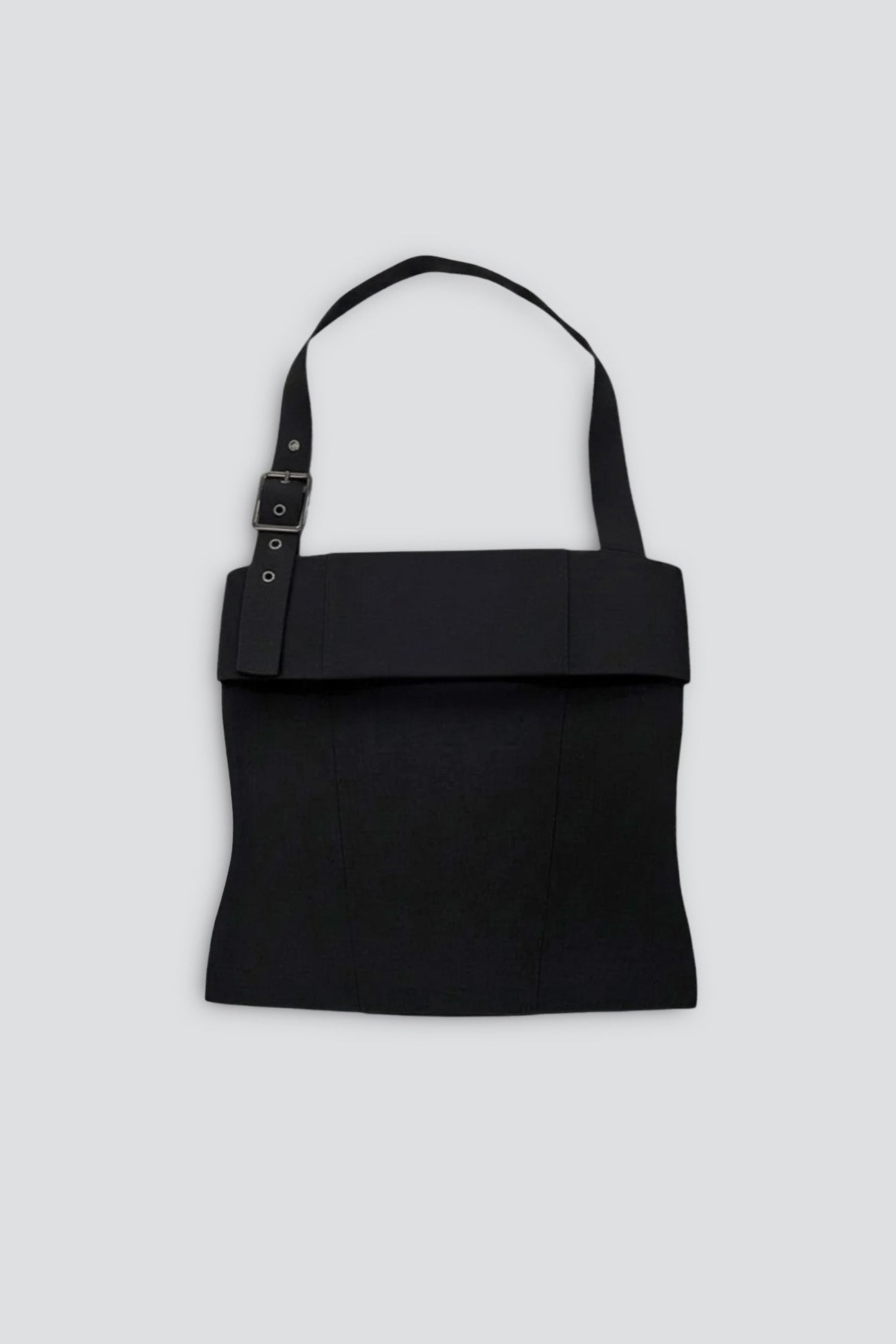 Black Suiting Strap Halter Top