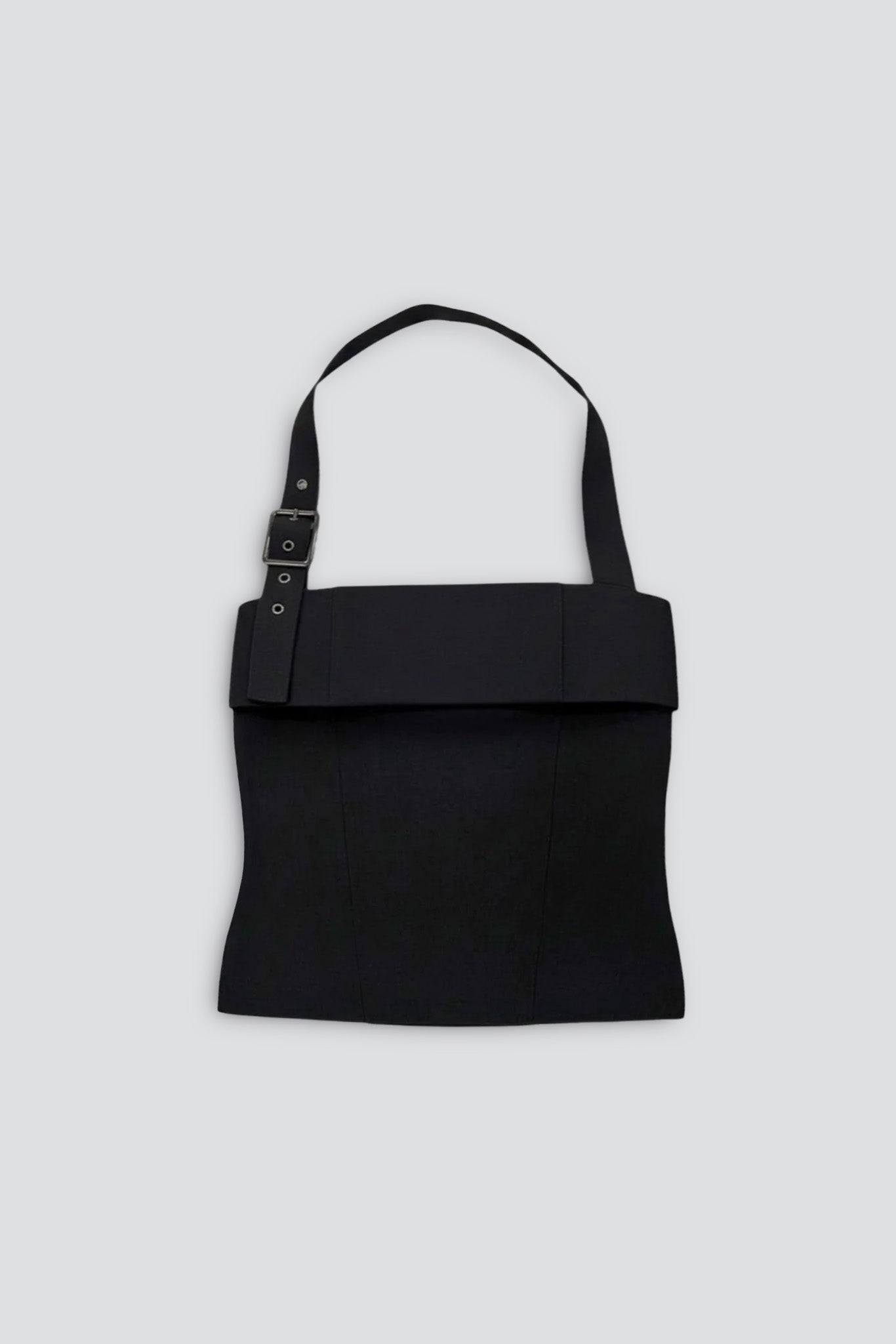 Black Suiting Strap Halter Top