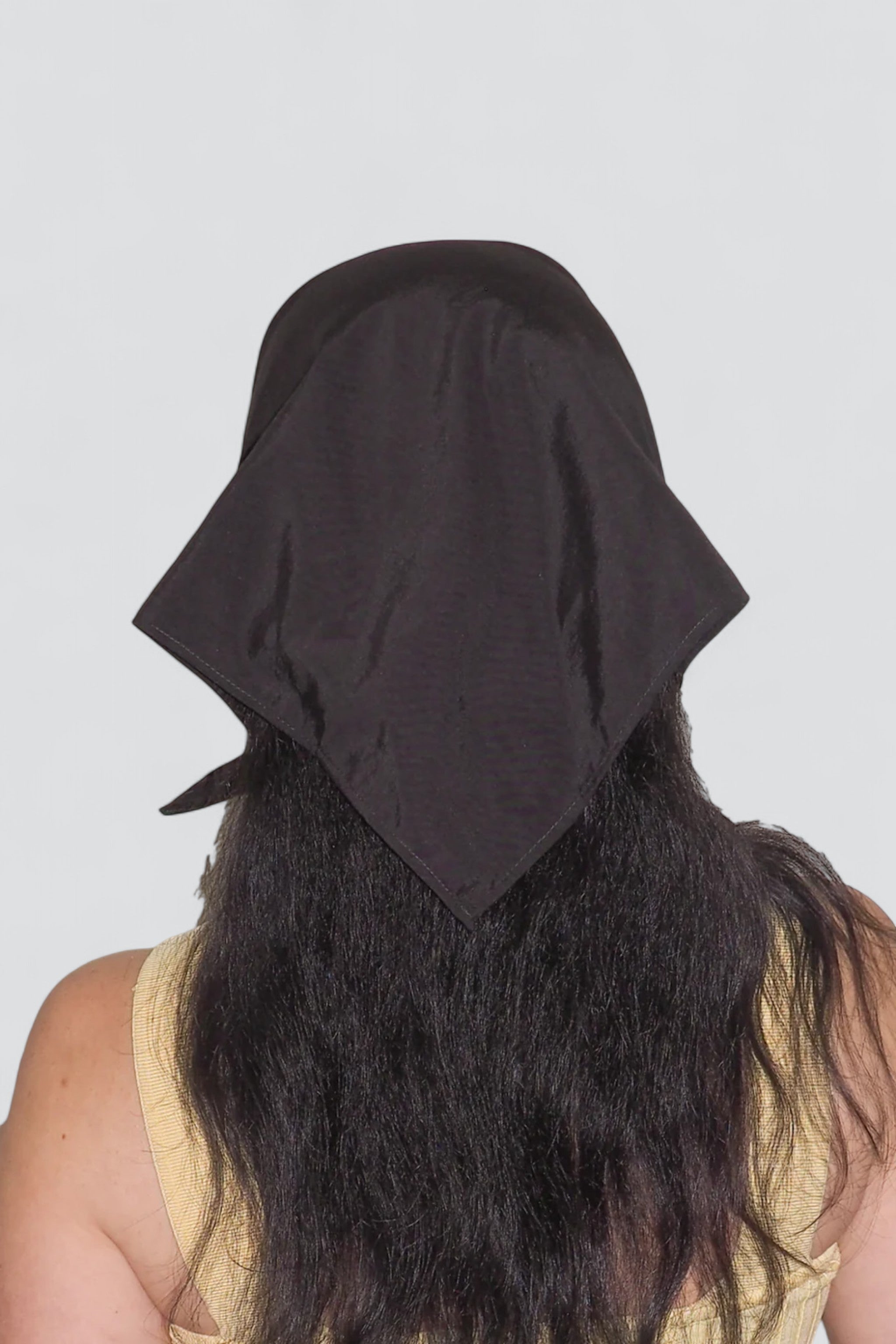 Black Taslan Swim Brimmed Scarf