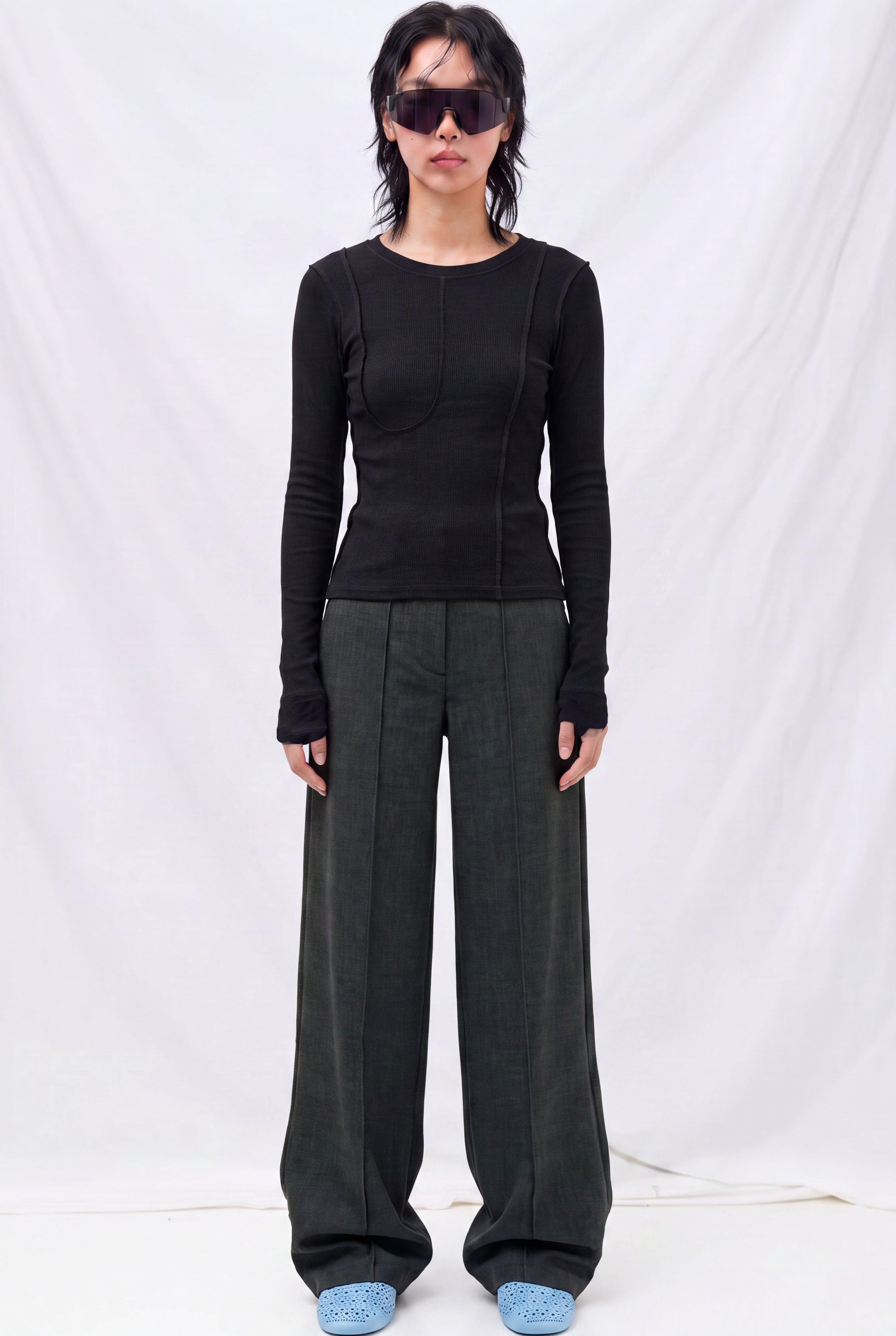 Black Tencel Jersey Twisted Top