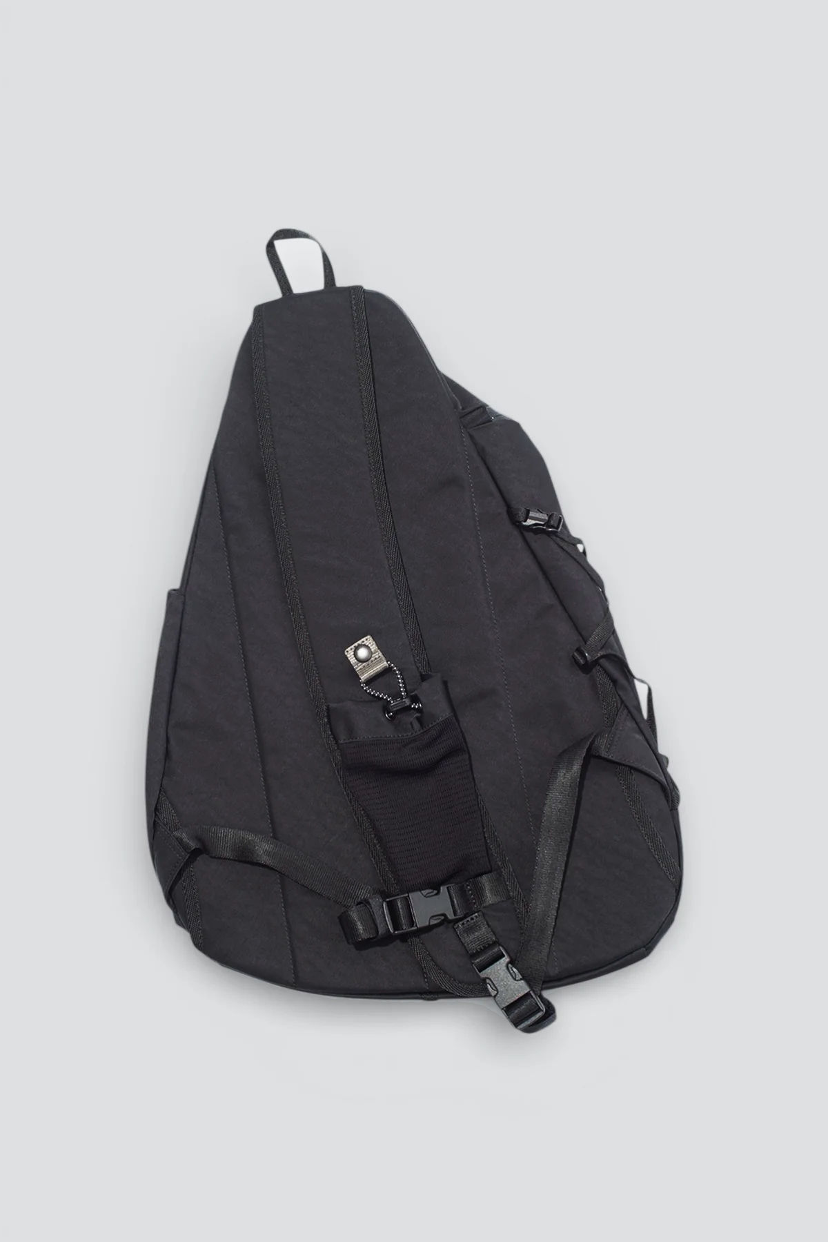 Black Textured Twill 3 Points Slinger Bag