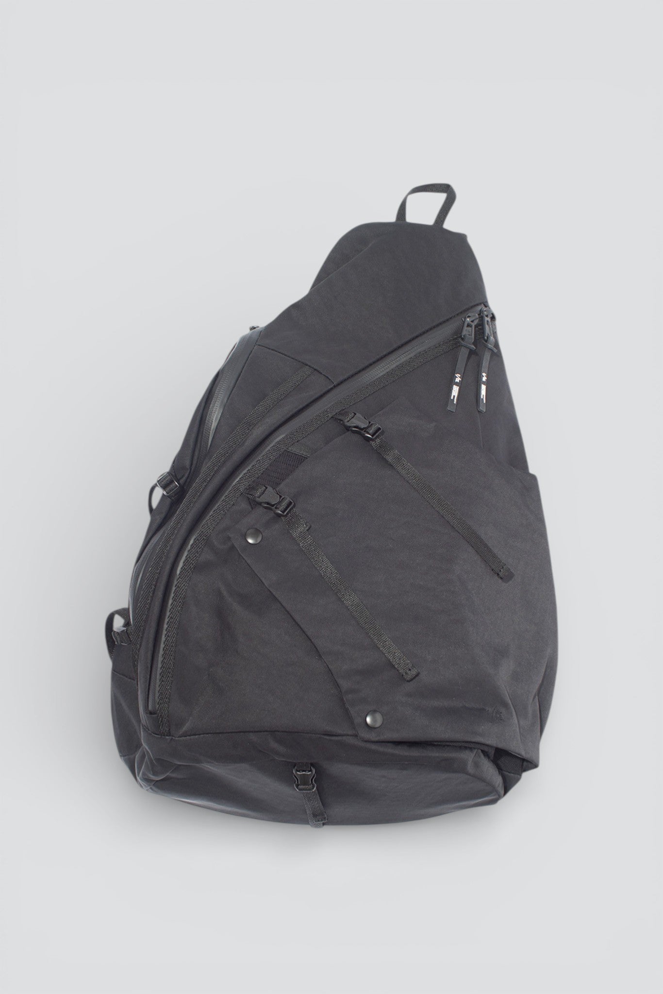 Black Textured Twill 3 Points Slinger Bag