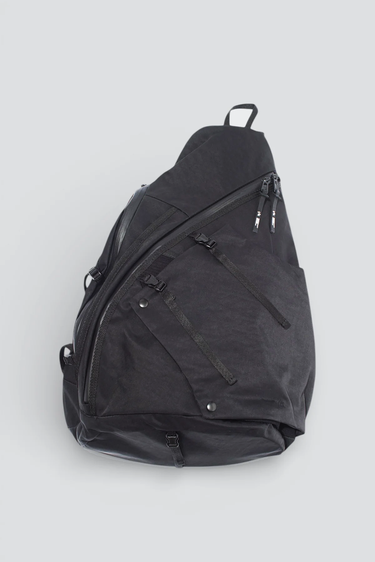 Black Textured Twill 3 Points Slinger Bag