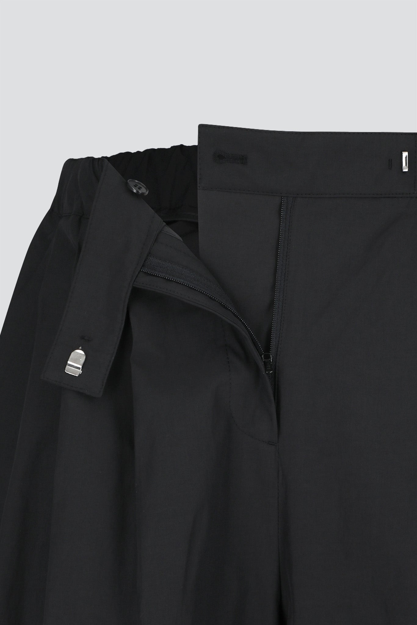 Black Three Tuck Banding Pant