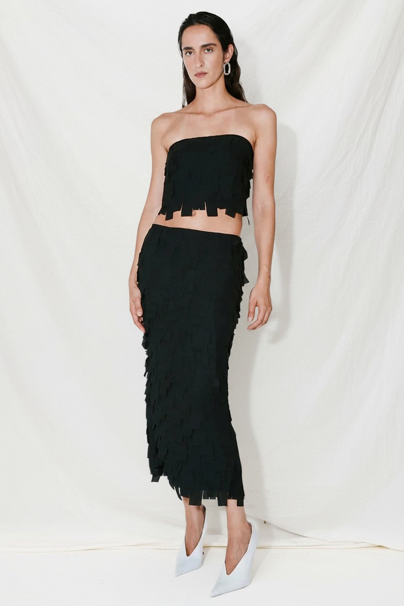 Black Tobi Fringe Bustier