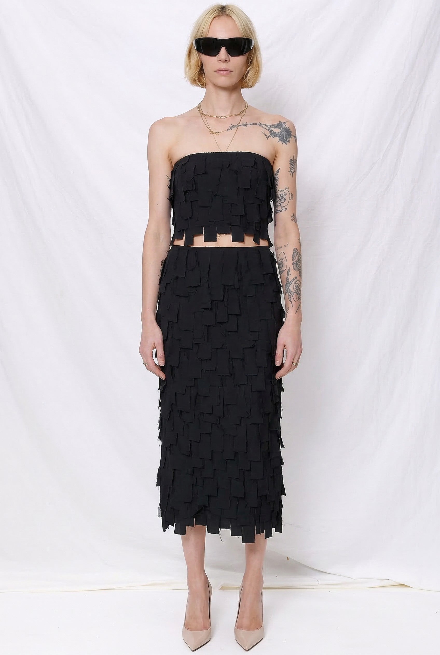 Black Tobi Fringe Bustier