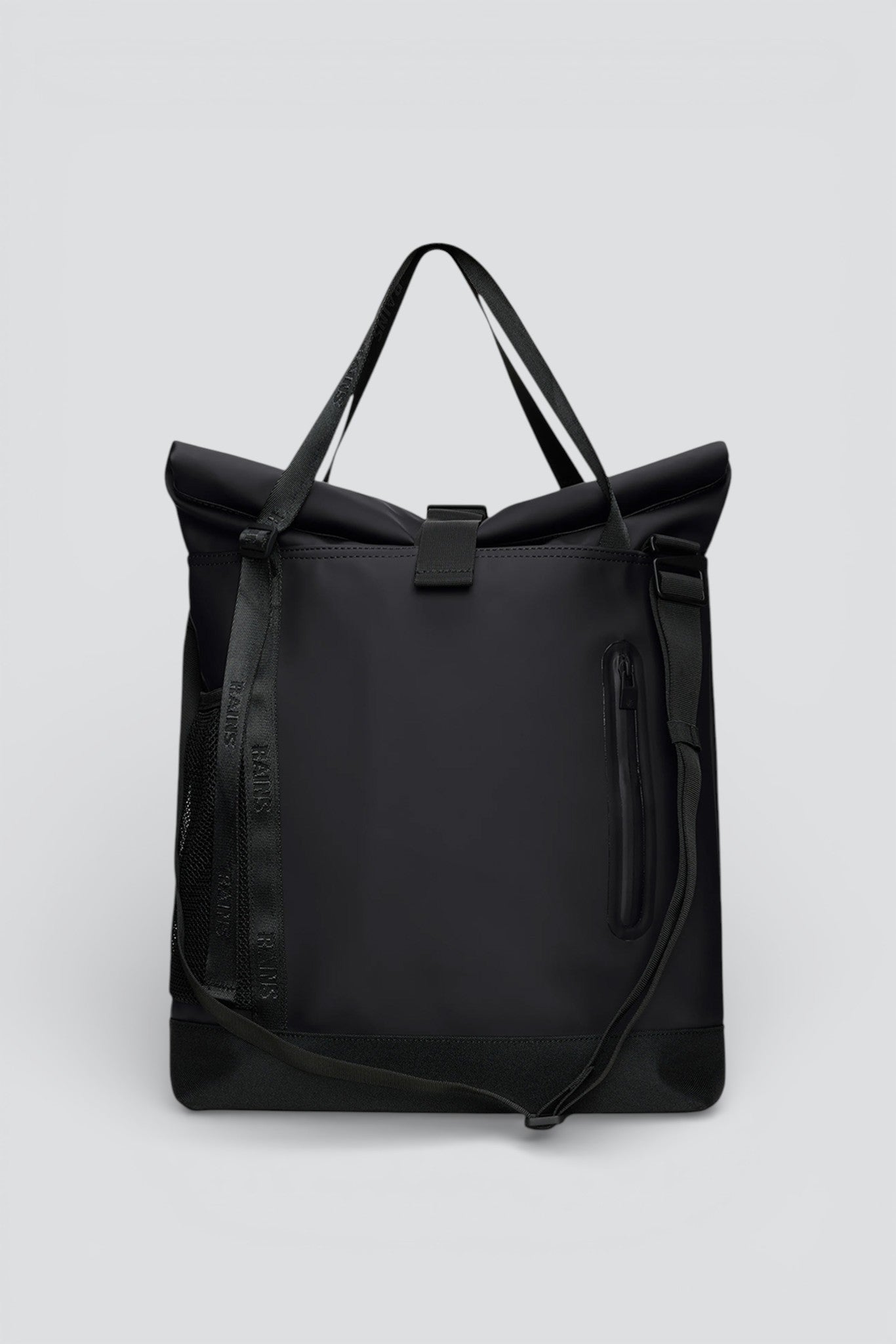 Black Trail Rolltop Tote Bag