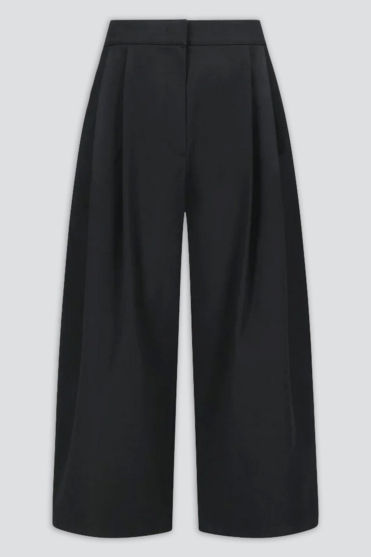 Black Two Tuck Wide Banding Pants