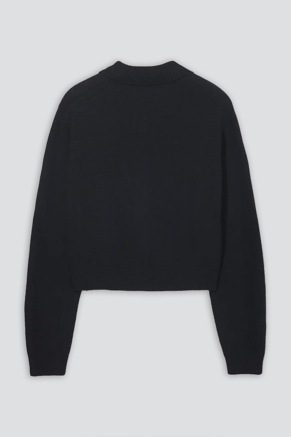Black Unisex Collared Knit Cardigan