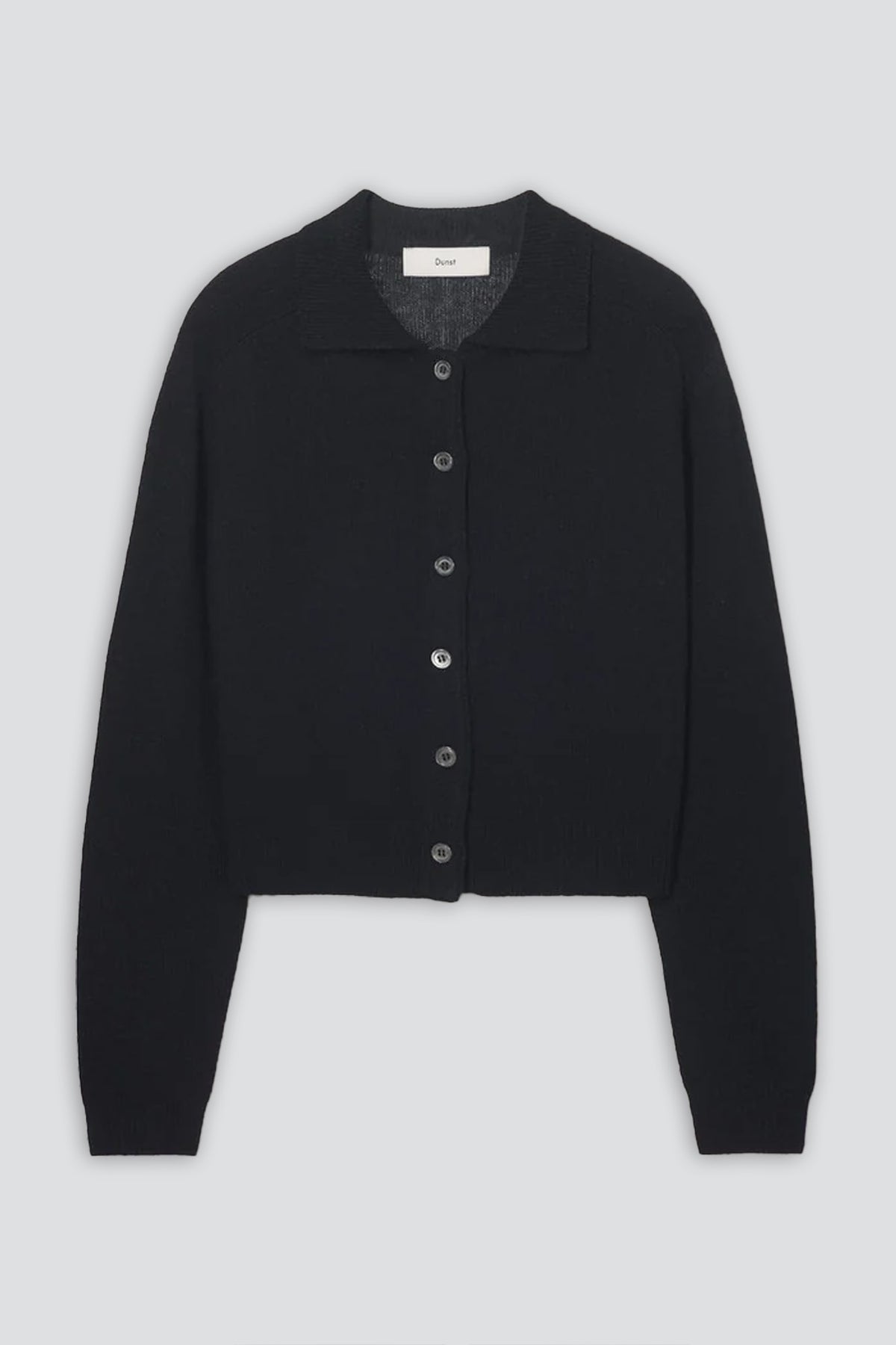 Black Unisex Collared Knit Cardigan