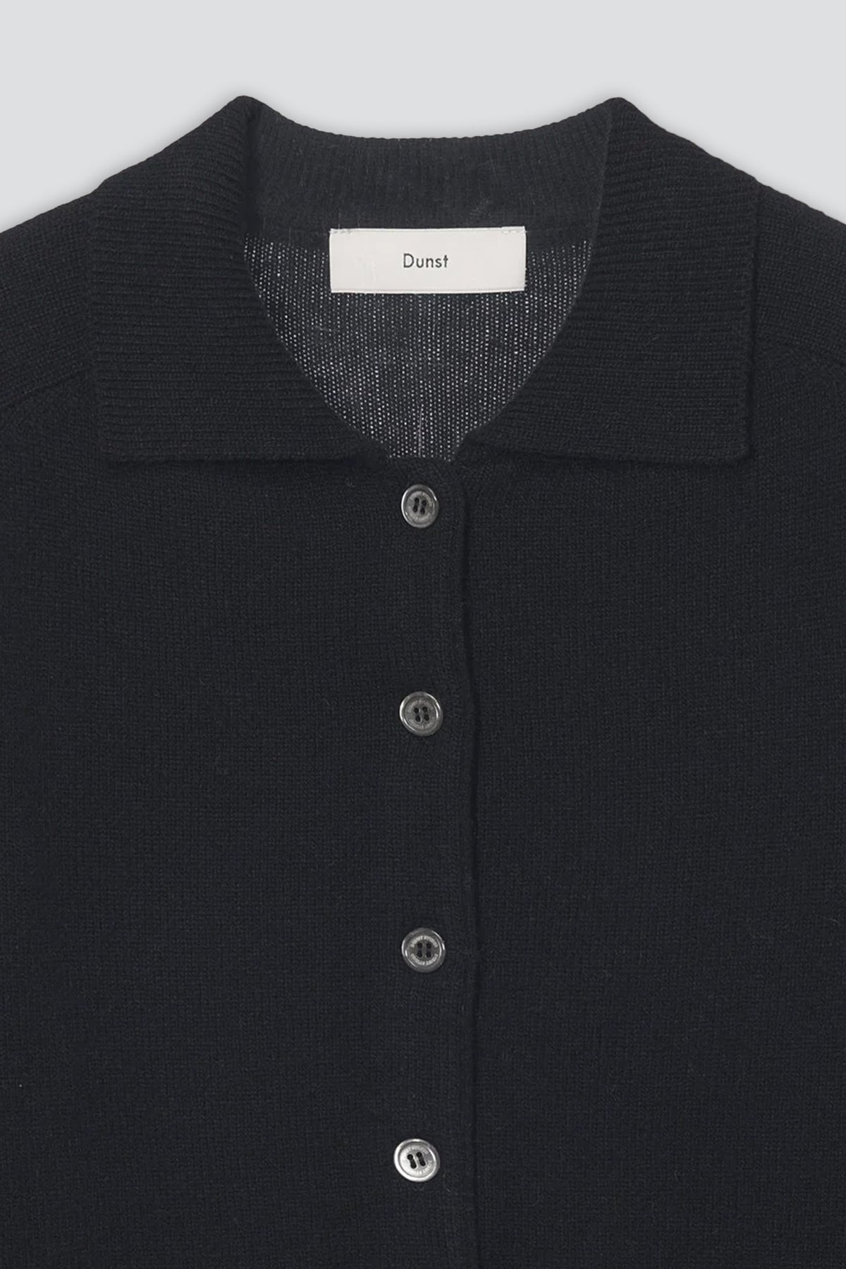 Black Unisex Collared Knit Cardigan
