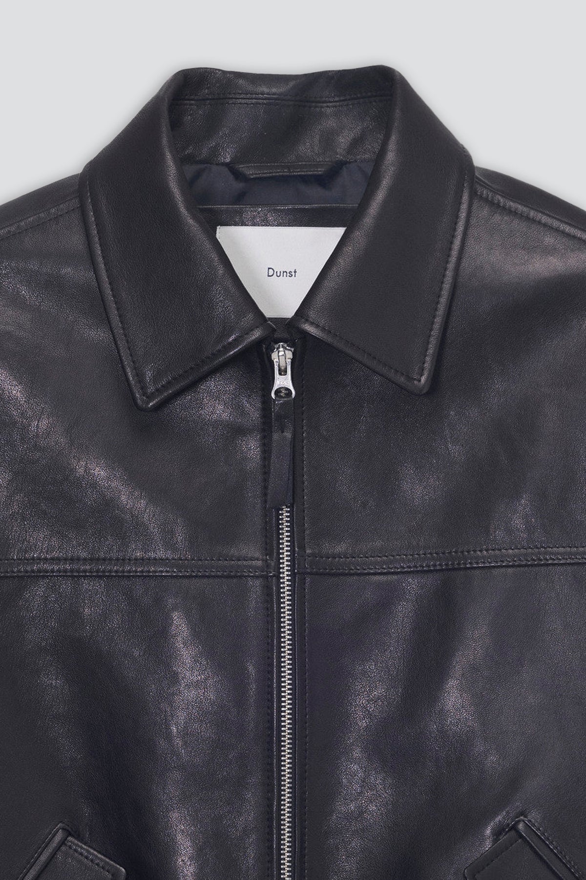 Black Unisex Refined Leather Blouson