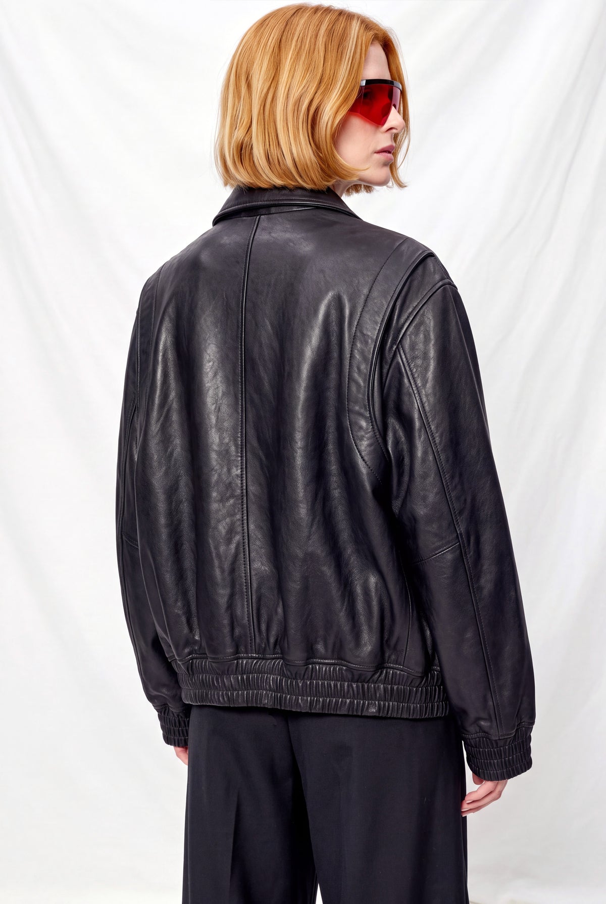 Black Unisex Refined Leather Blouson
