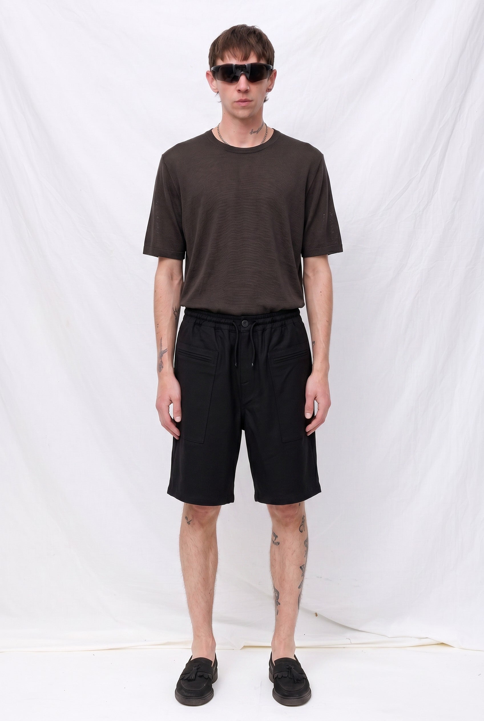 Black Veraniego Linen Short
