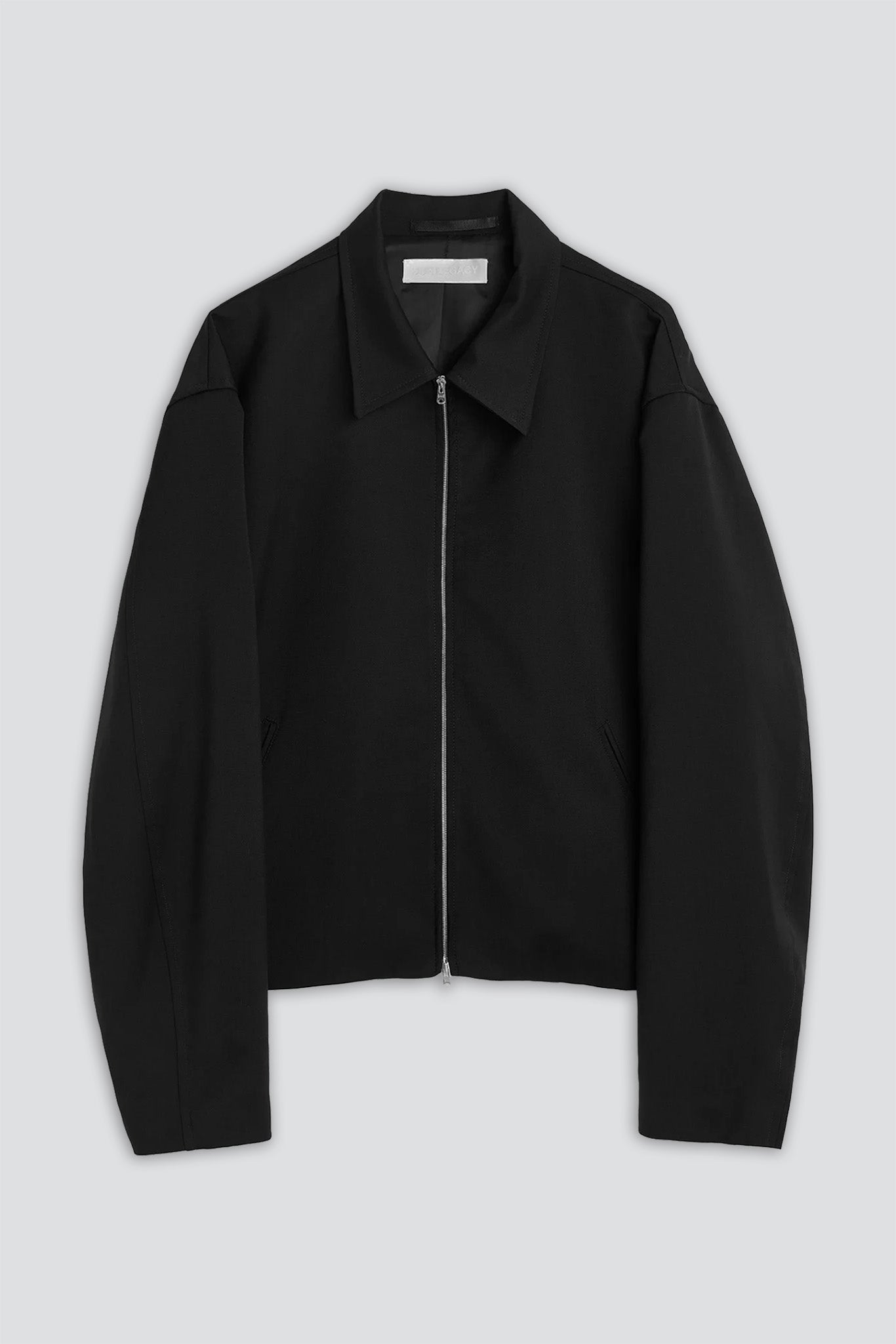 Black Worsted Wool Mini Jacket