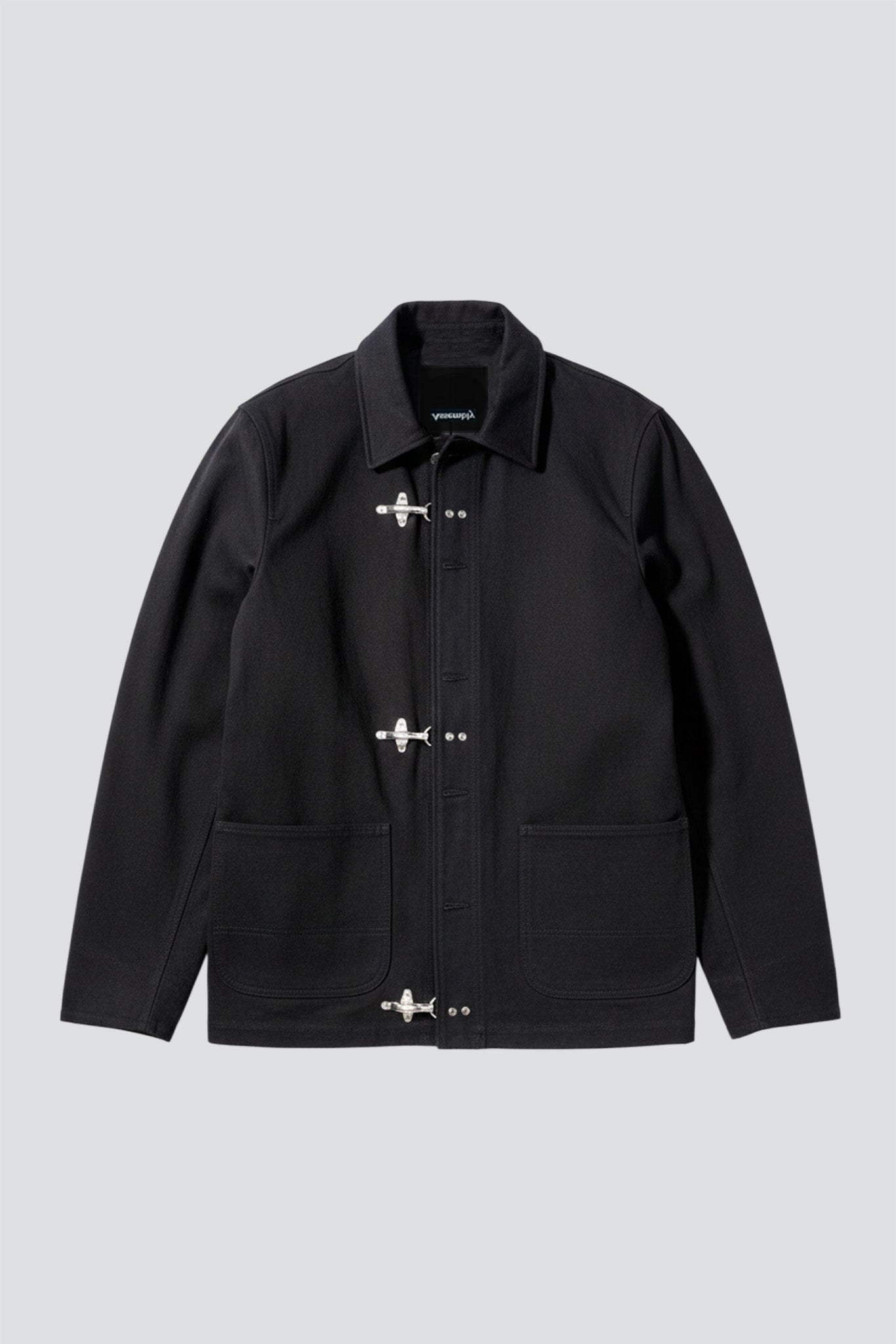 Black Denim Fireman Field Coat
