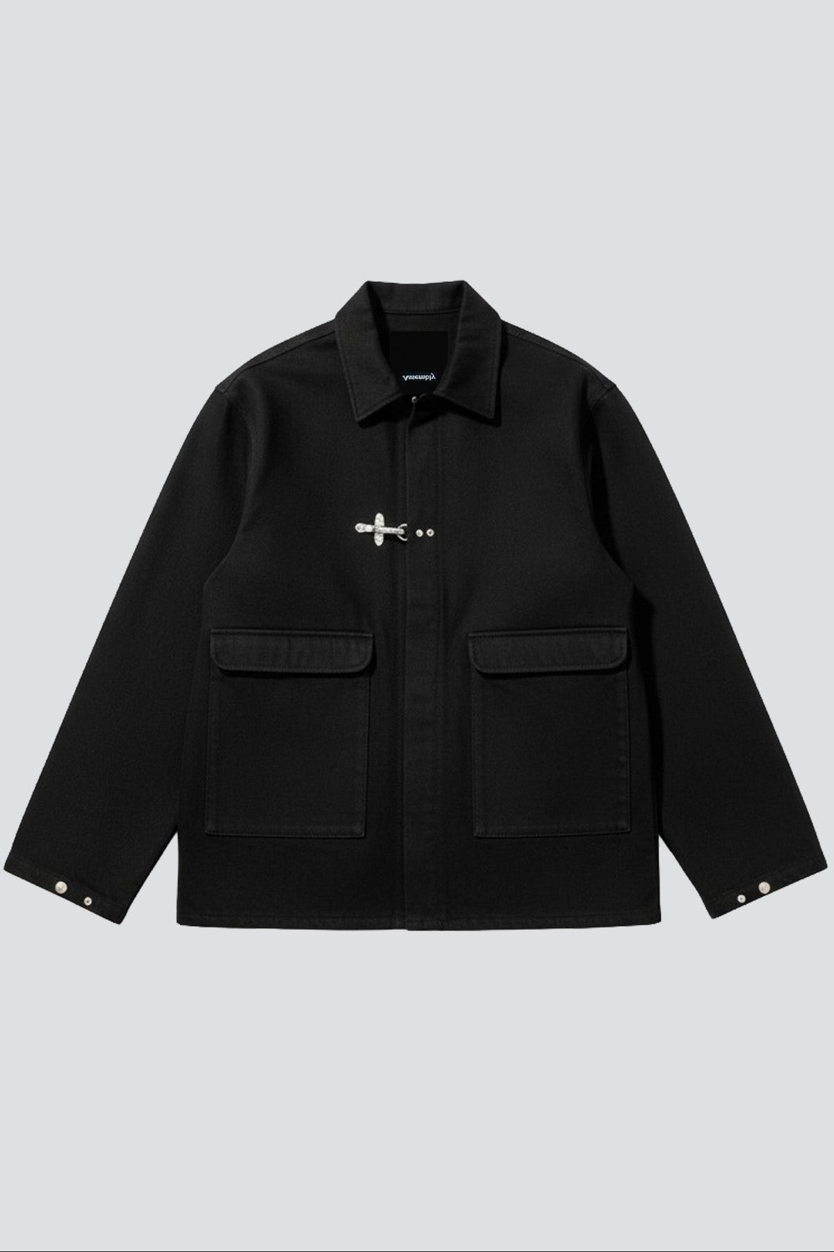 Black Denim Fireman Utility Jacket