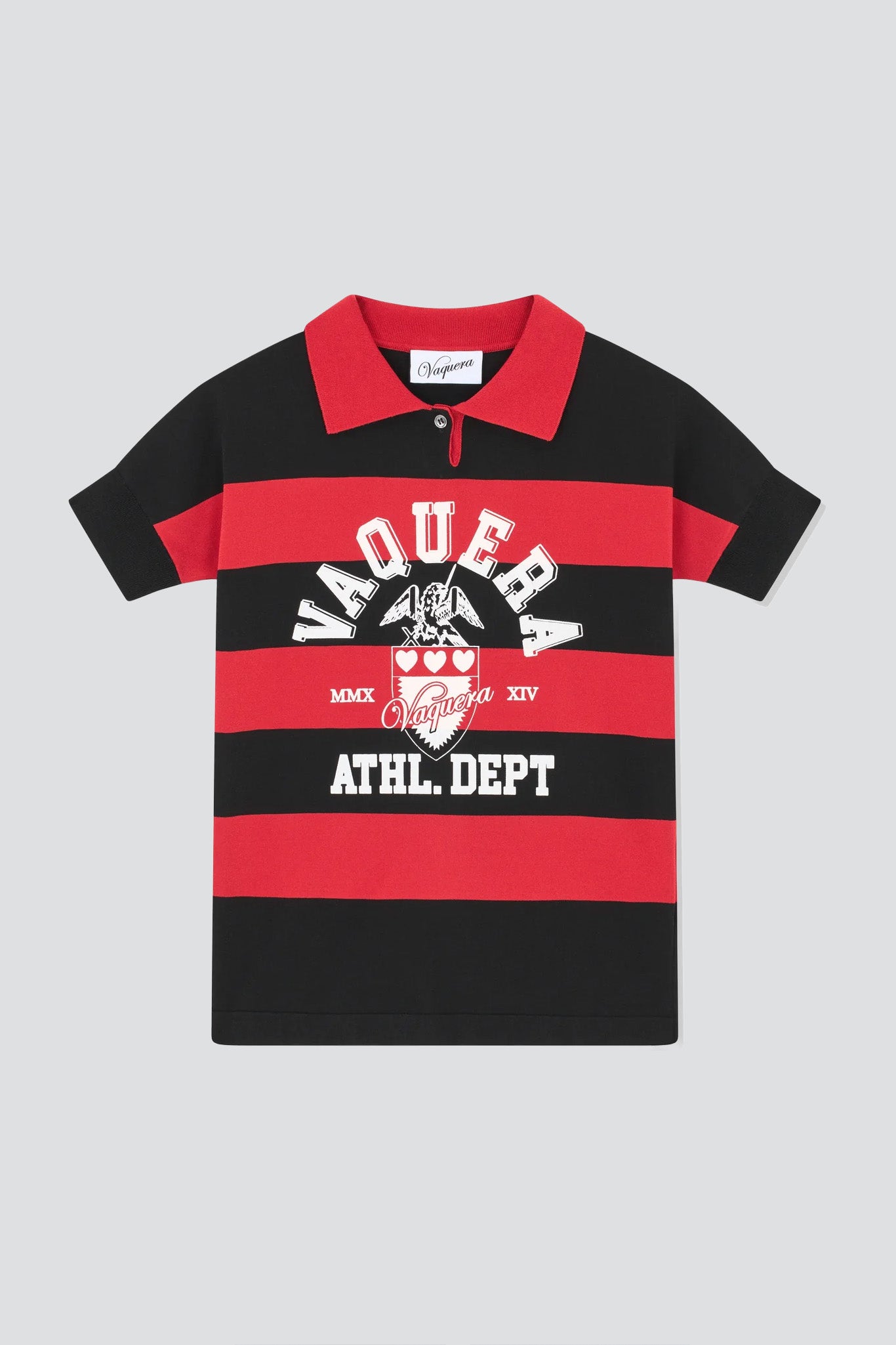 Black/Red Striped Polo Knit