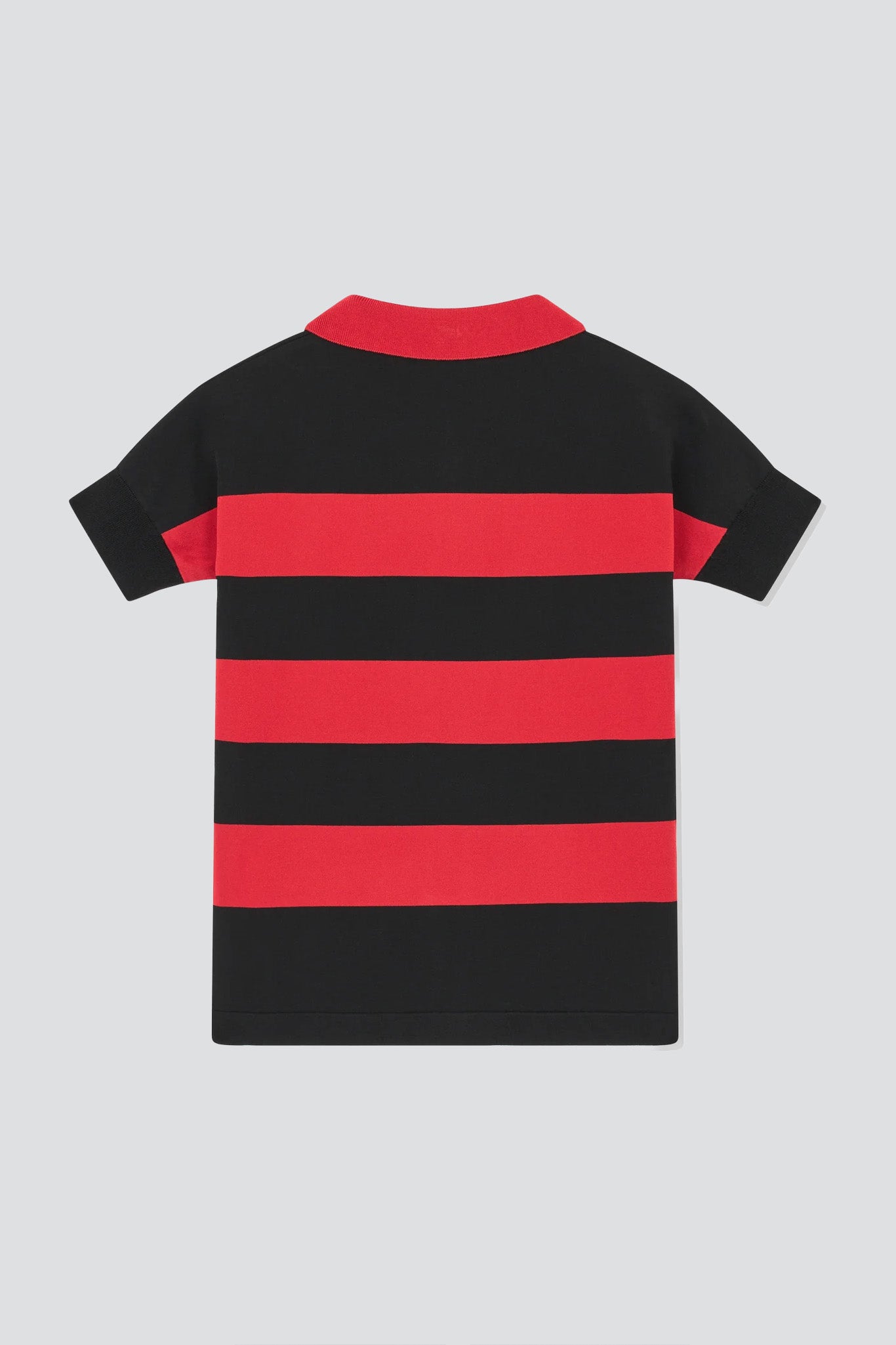 Black/Red Striped Polo Knit