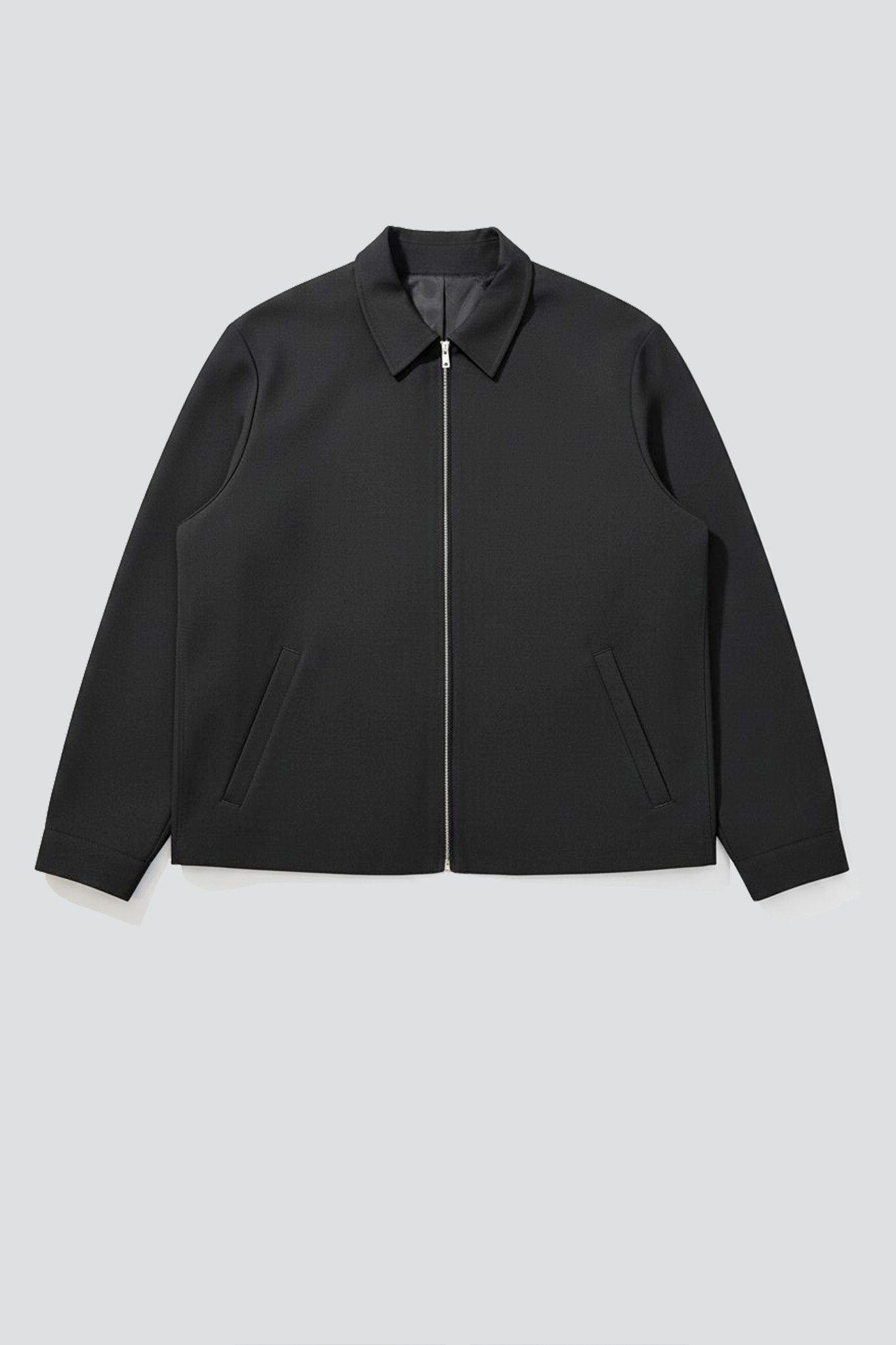 Black Suiting Zip Jacket