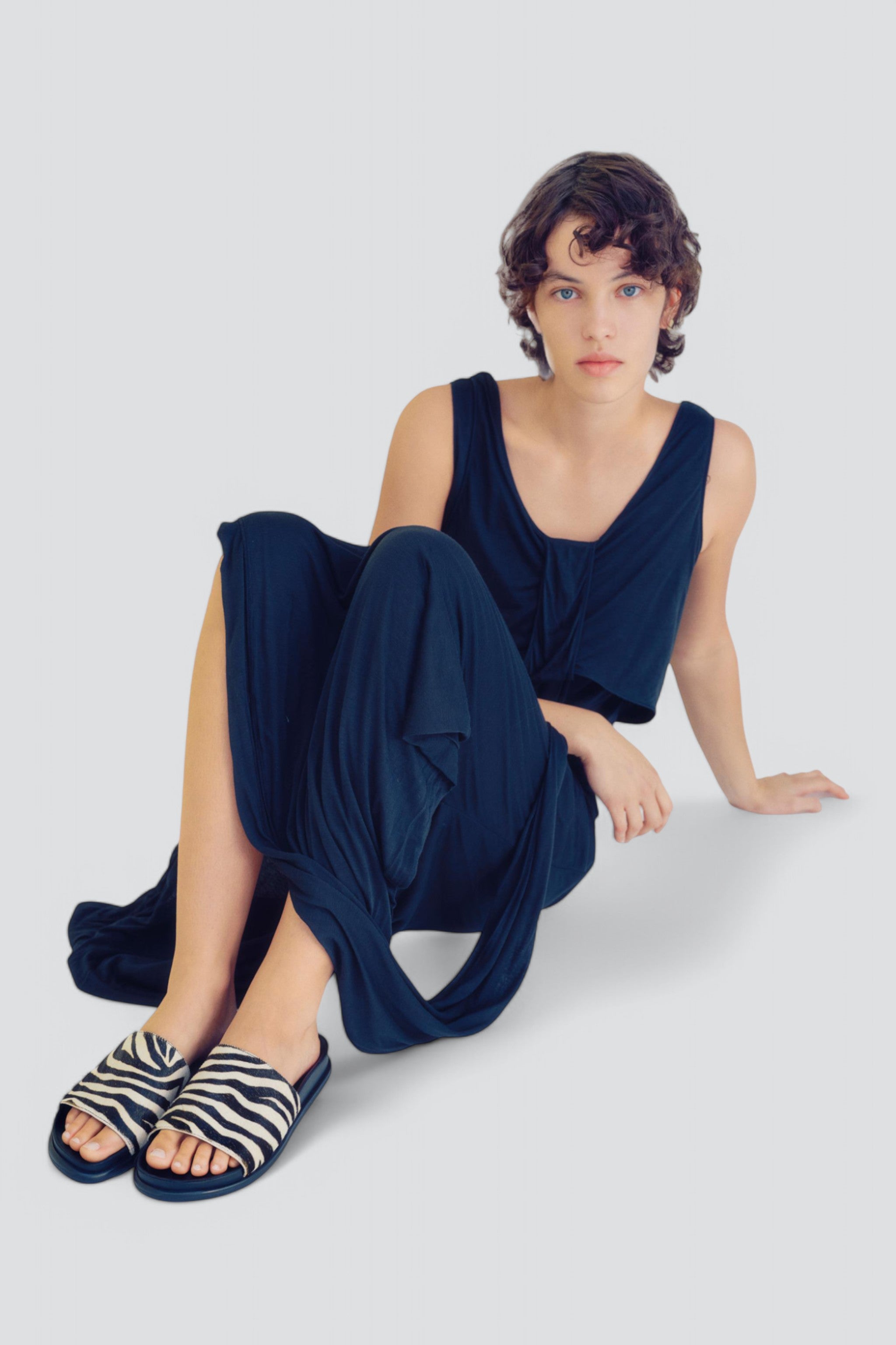 Black/White Effie Sandal