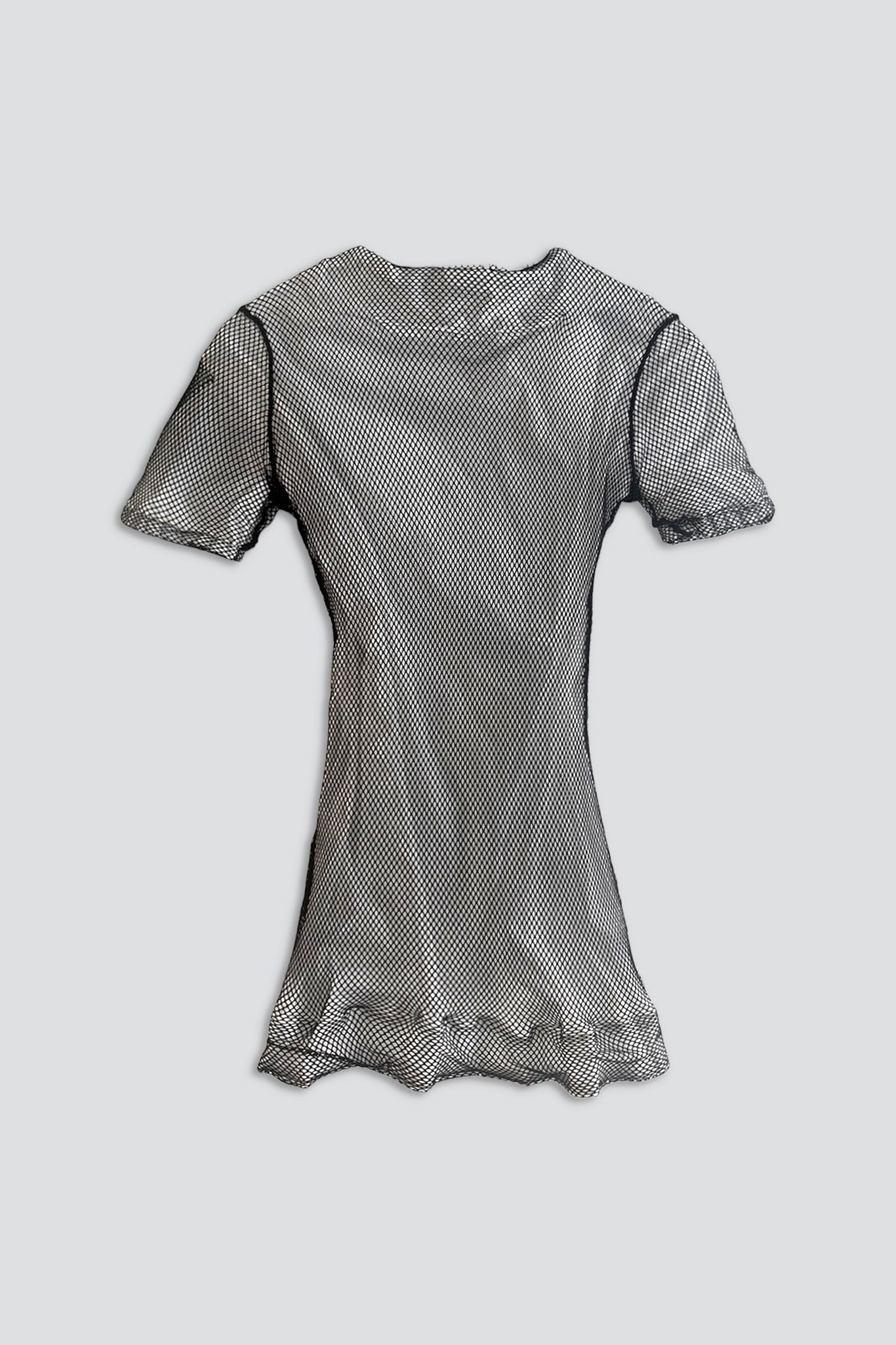 Black/White Fishnet Overlay Shirt