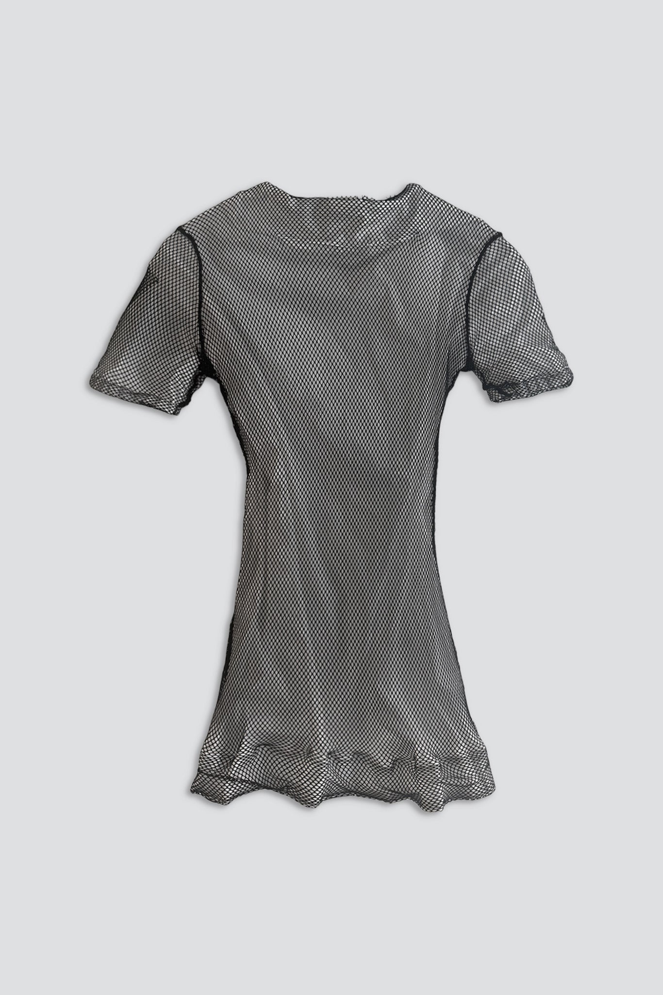 Black/White Fishnet Overlay Shirt