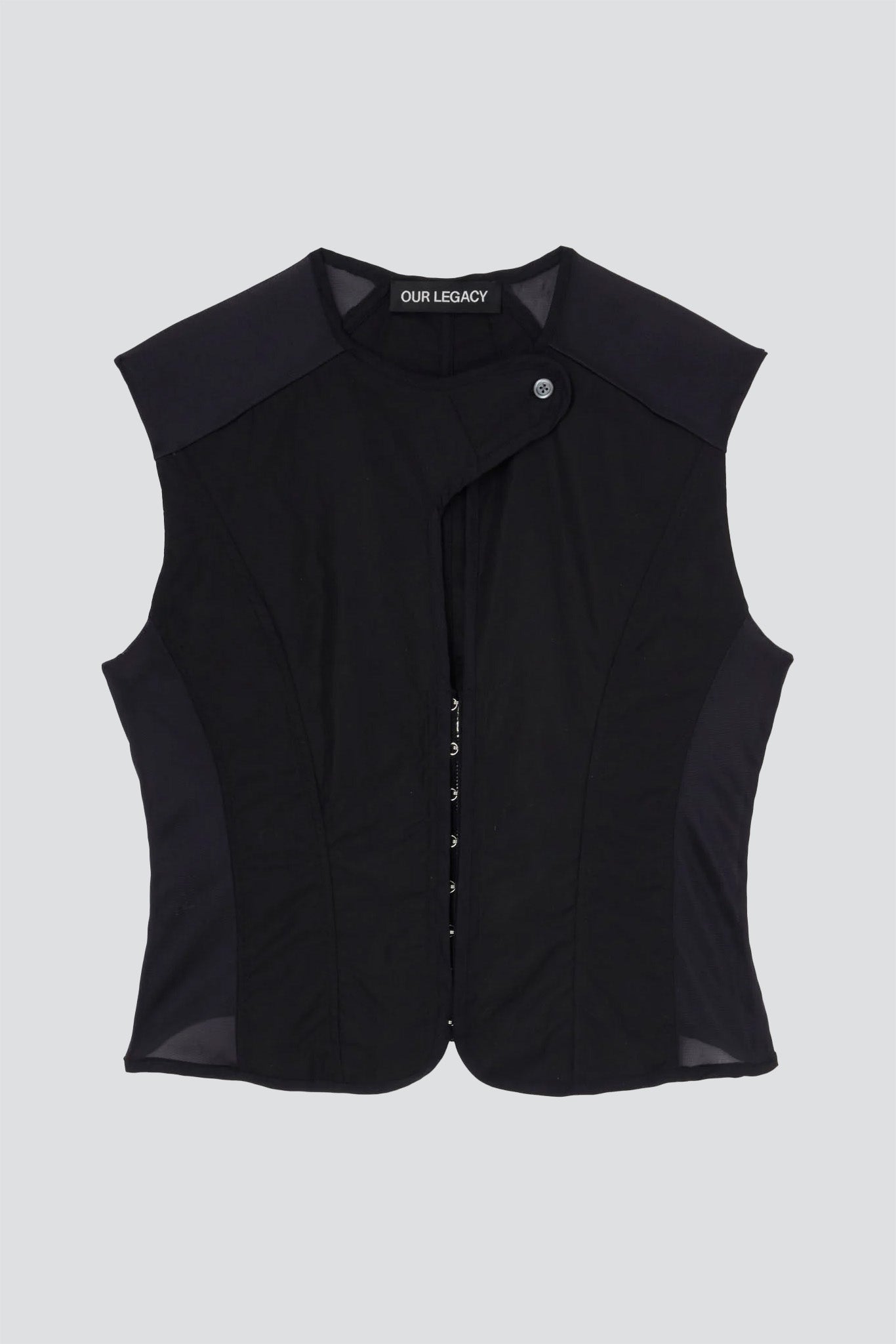 Black All Day Poplin Corset Vest