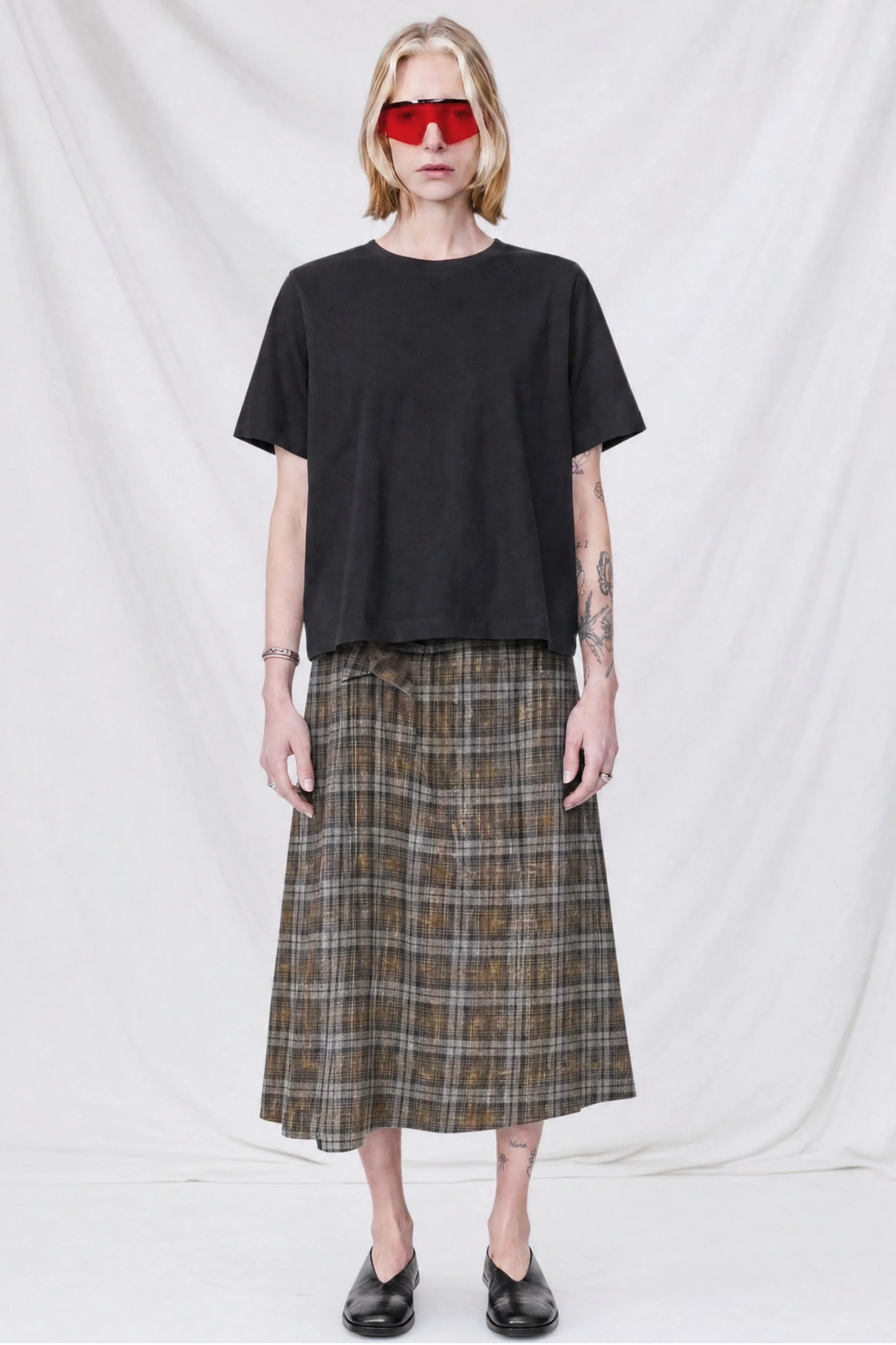 Bleach Plaid Knot Skirt