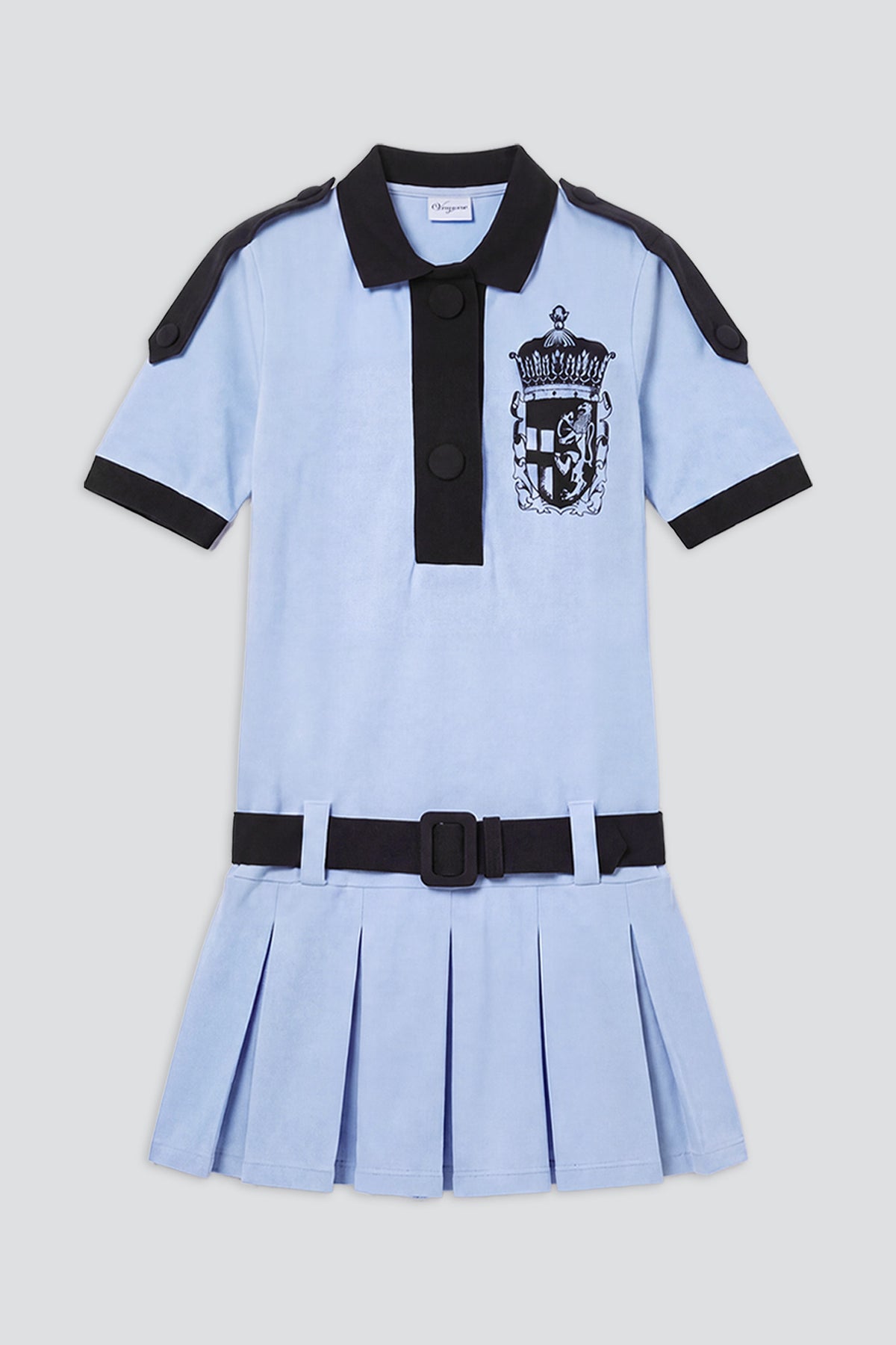 Blue Black Crest Polo Dress
