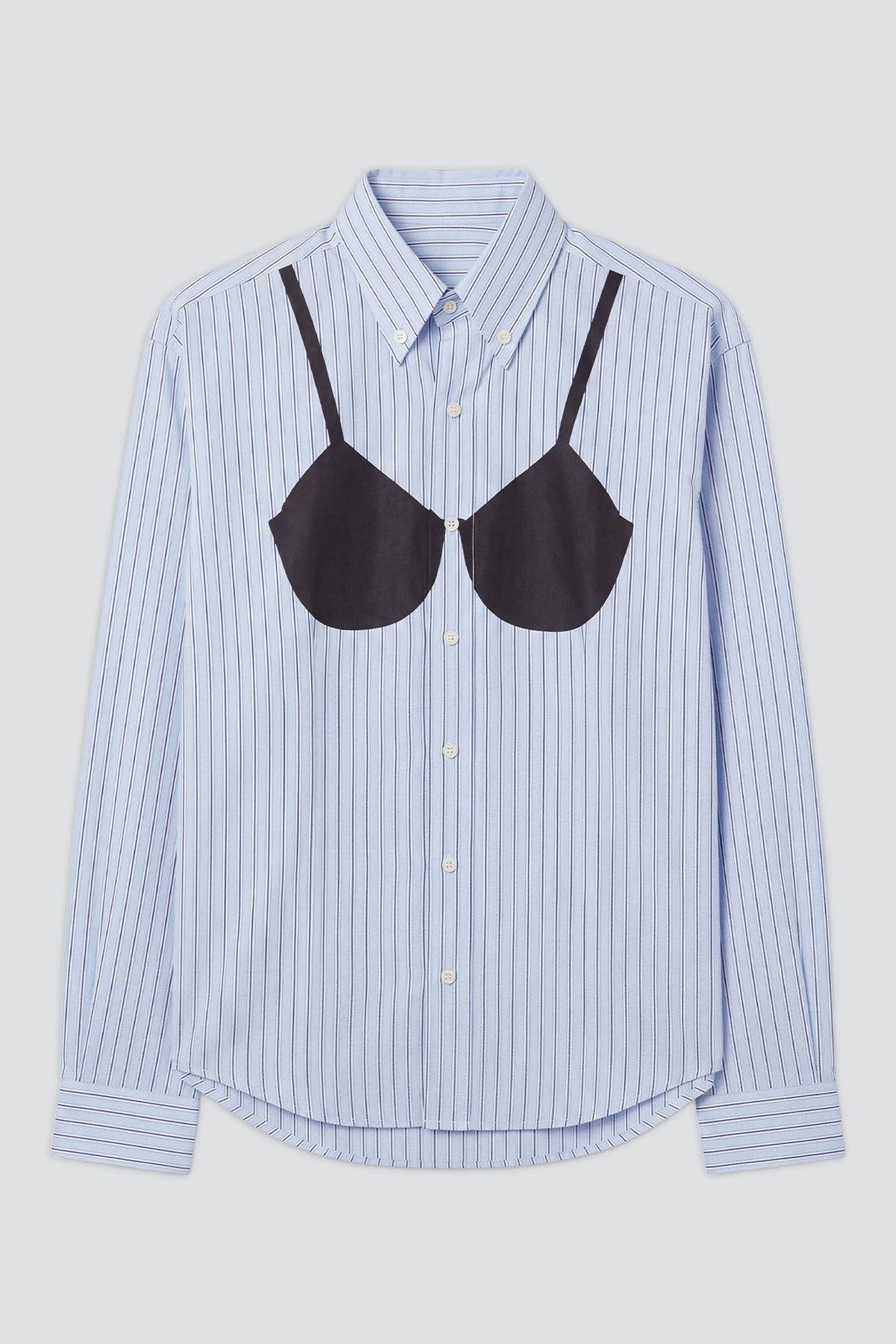 Blue Stripe Trompe L'oeil Button Down